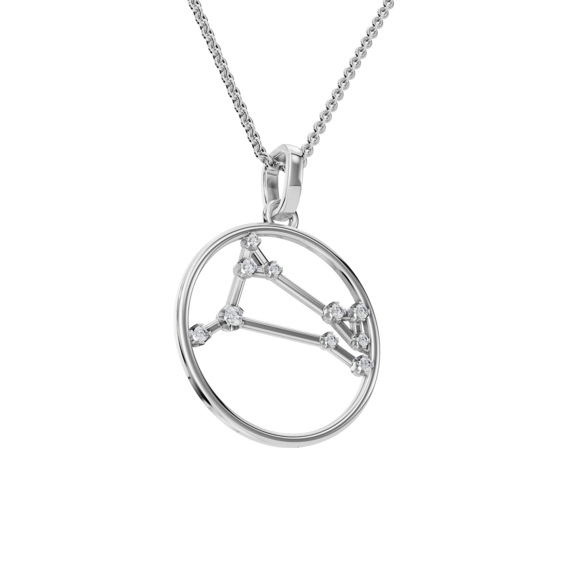 Celestial Libra Diamond Pendant Necklace – Zodiac Gold Jewelry Gift for USA Holidays