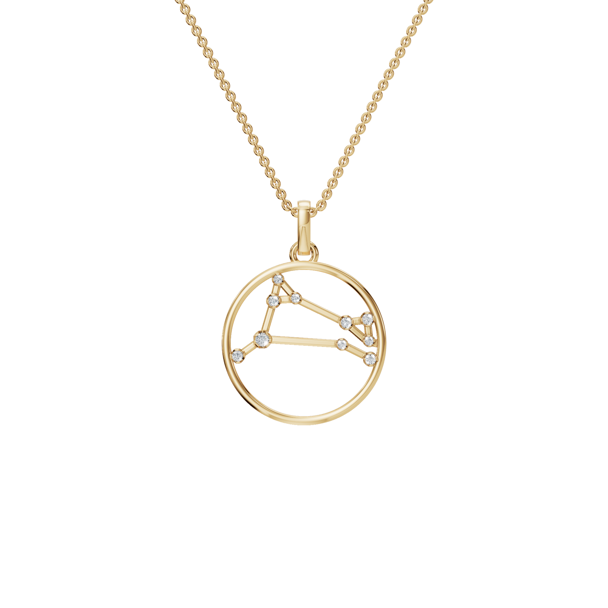 Celestial Libra Diamond Pendant Necklace – Zodiac Gold Jewelry Gift for USA Holidays