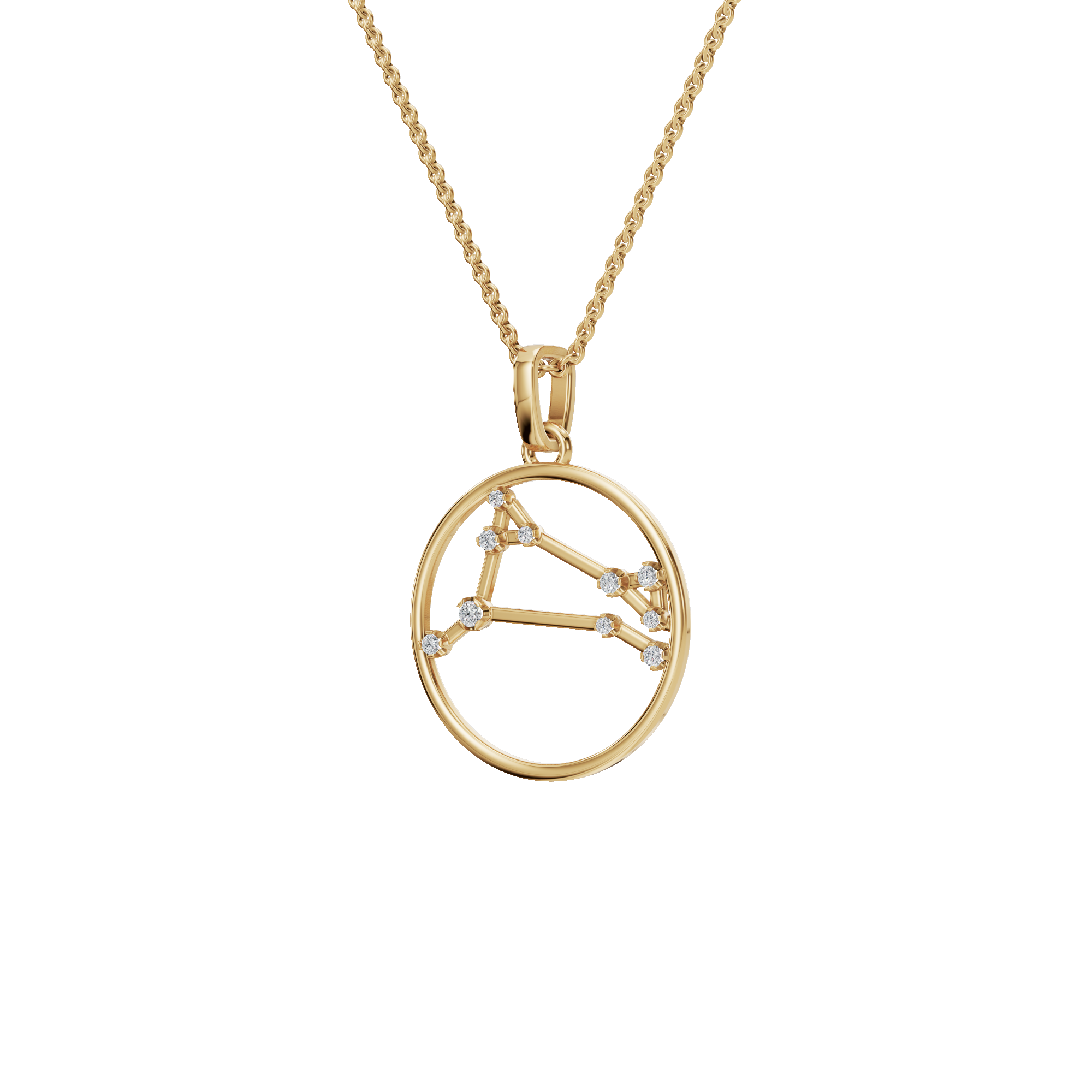 Celestial Libra Diamond Pendant Necklace – Zodiac Gold Jewelry Gift for USA Holidays