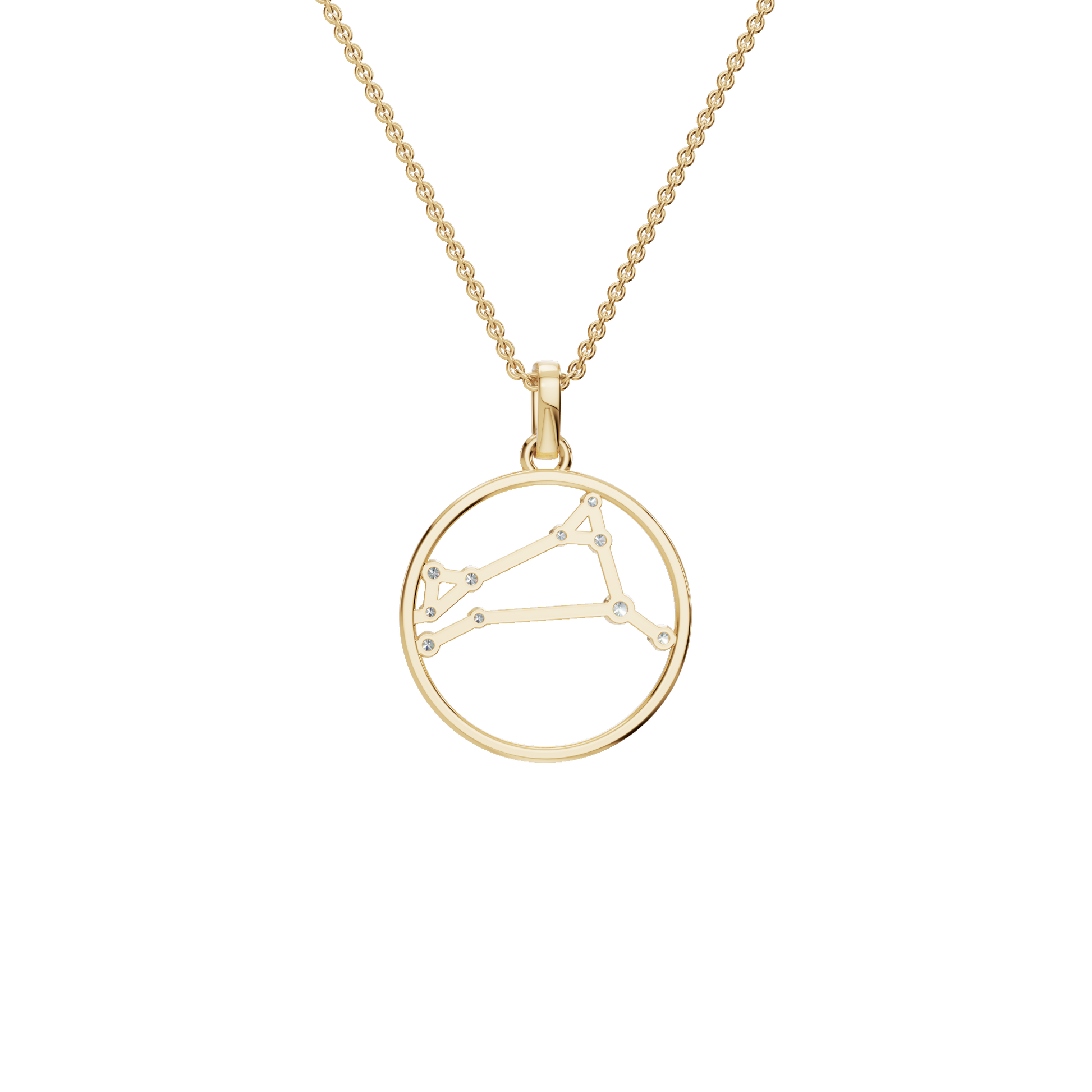 Celestial Libra Diamond Pendant Necklace – Zodiac Gold Jewelry Gift for USA Holidays