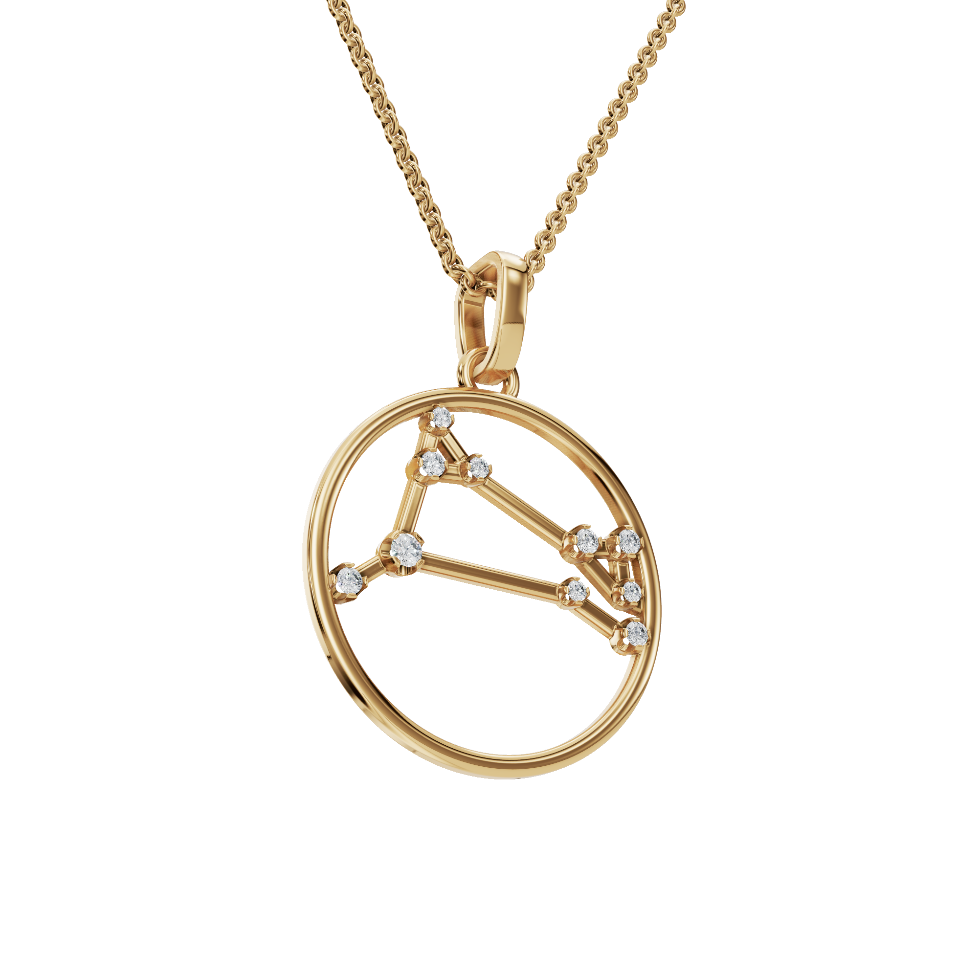 Celestial Libra Diamond Pendant Necklace – Zodiac Gold Jewelry Gift for USA Holidays