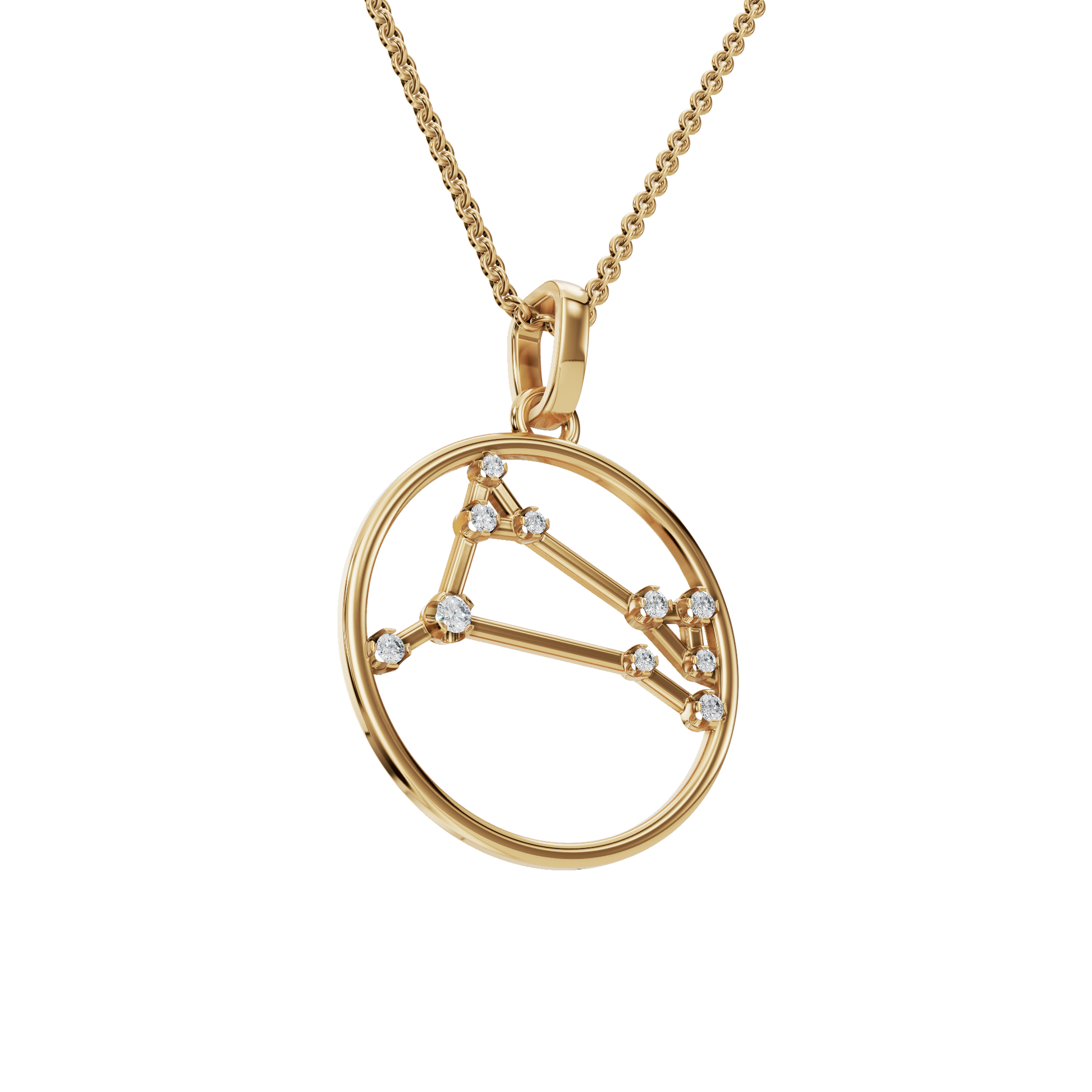 Celestial Libra Diamond Pendant Necklace – Zodiac Gold Jewelry Gift for USA Holidays