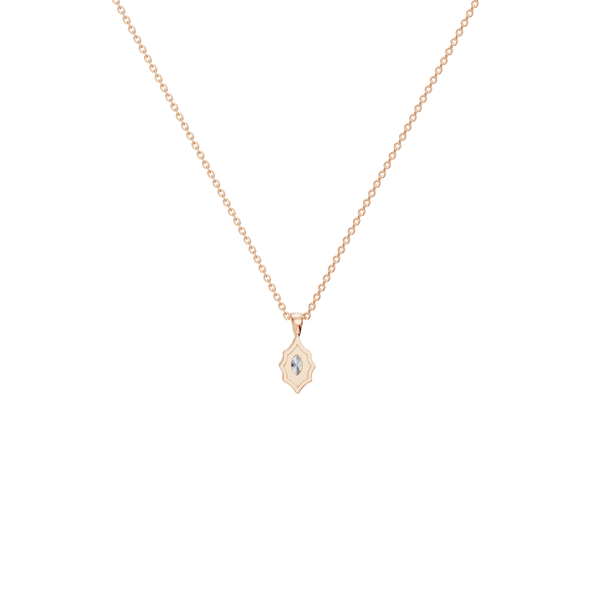 1Ctw Signature Marquise Diamond Solitaire Pendant Necklace