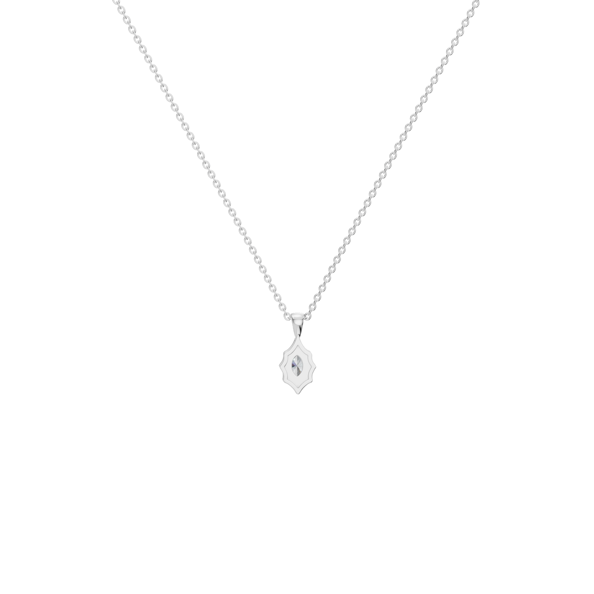 1Ctw Signature Marquise Diamond Solitaire Pendant Necklace