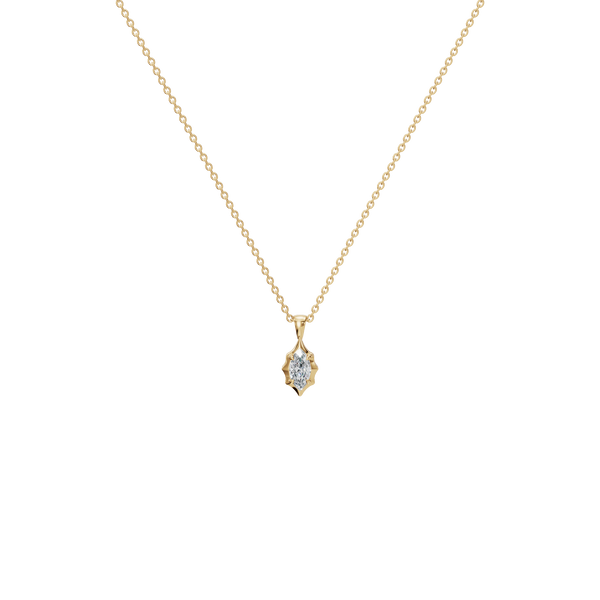 1 Ctw Marquise Cut Lab Diamond Solitaire Minimalist Pendant