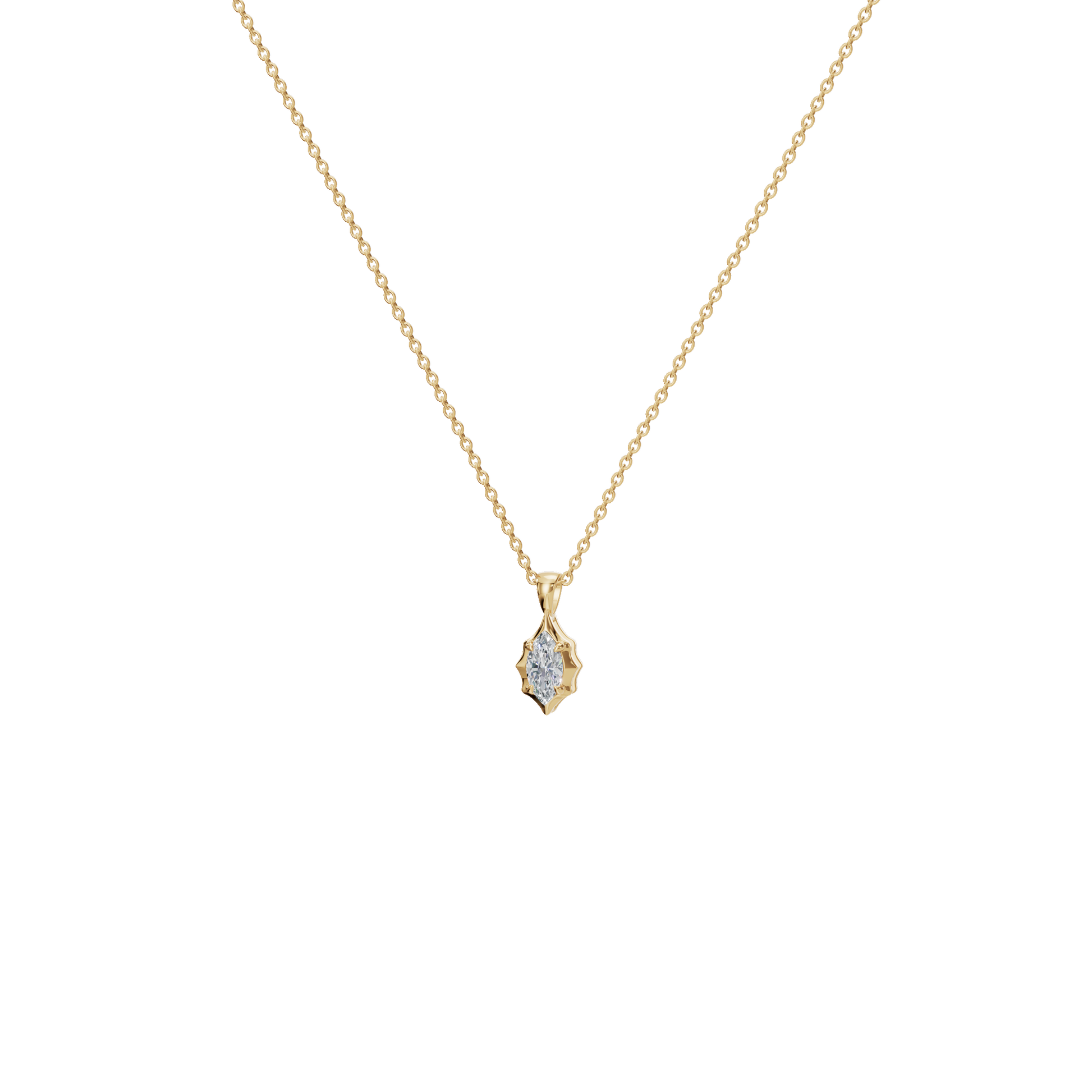 1Ctw Signature Marquise Diamond Solitaire Pendant Necklace