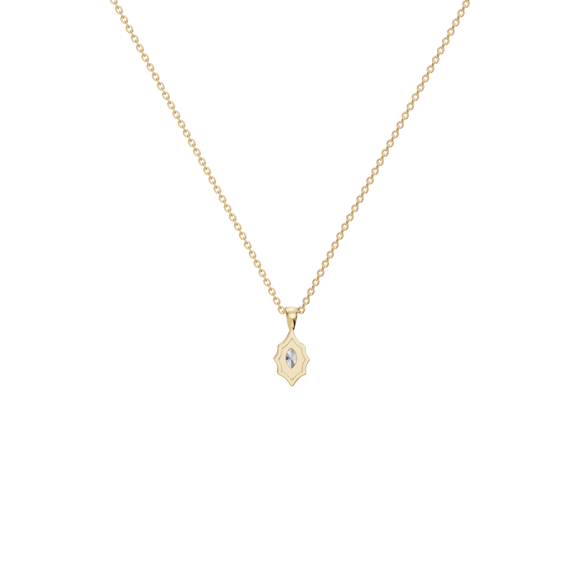 1Ctw Signature Marquise Diamond Solitaire Pendant Necklace