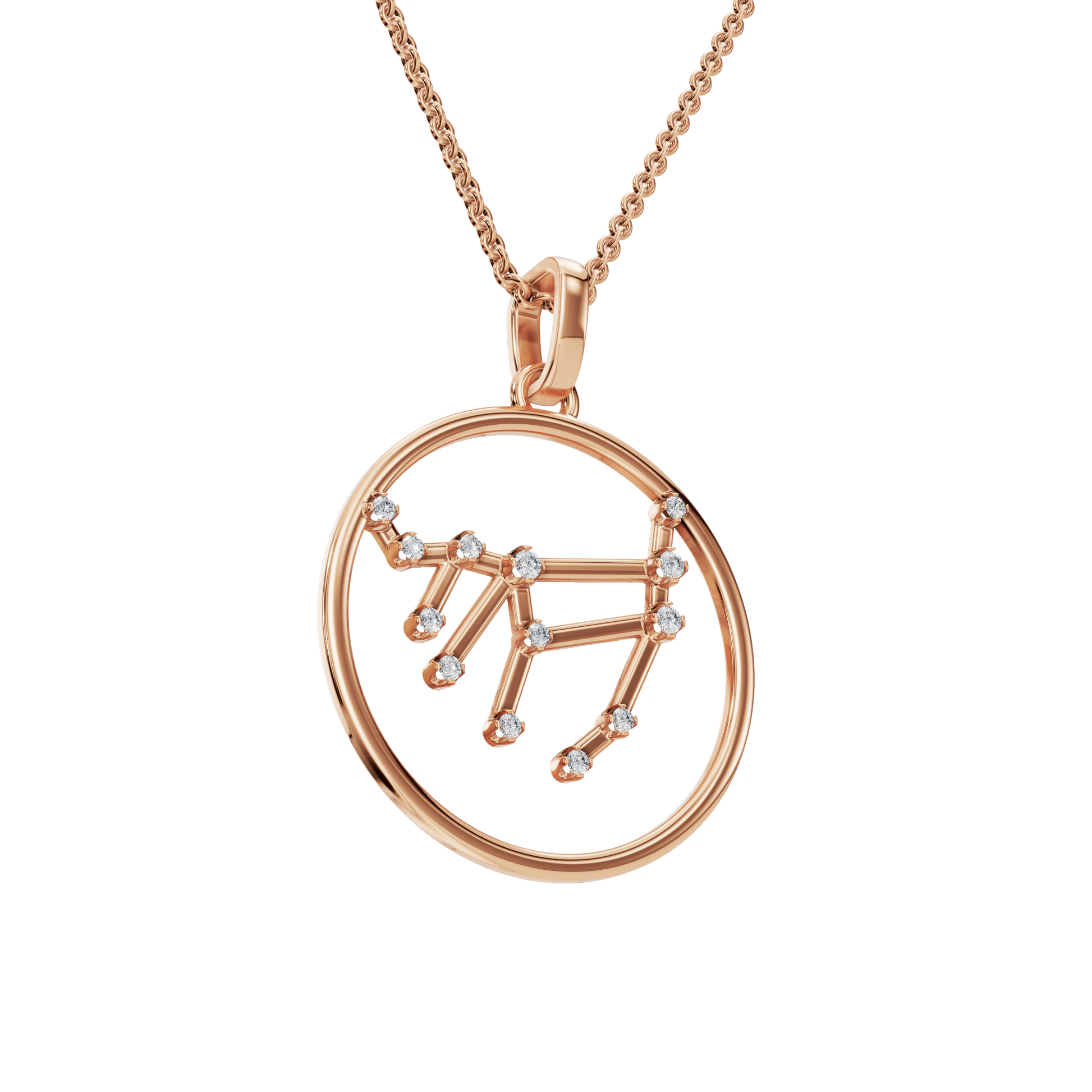 Virgo Golden Order Lab Grown Diamond Necklace Pendant