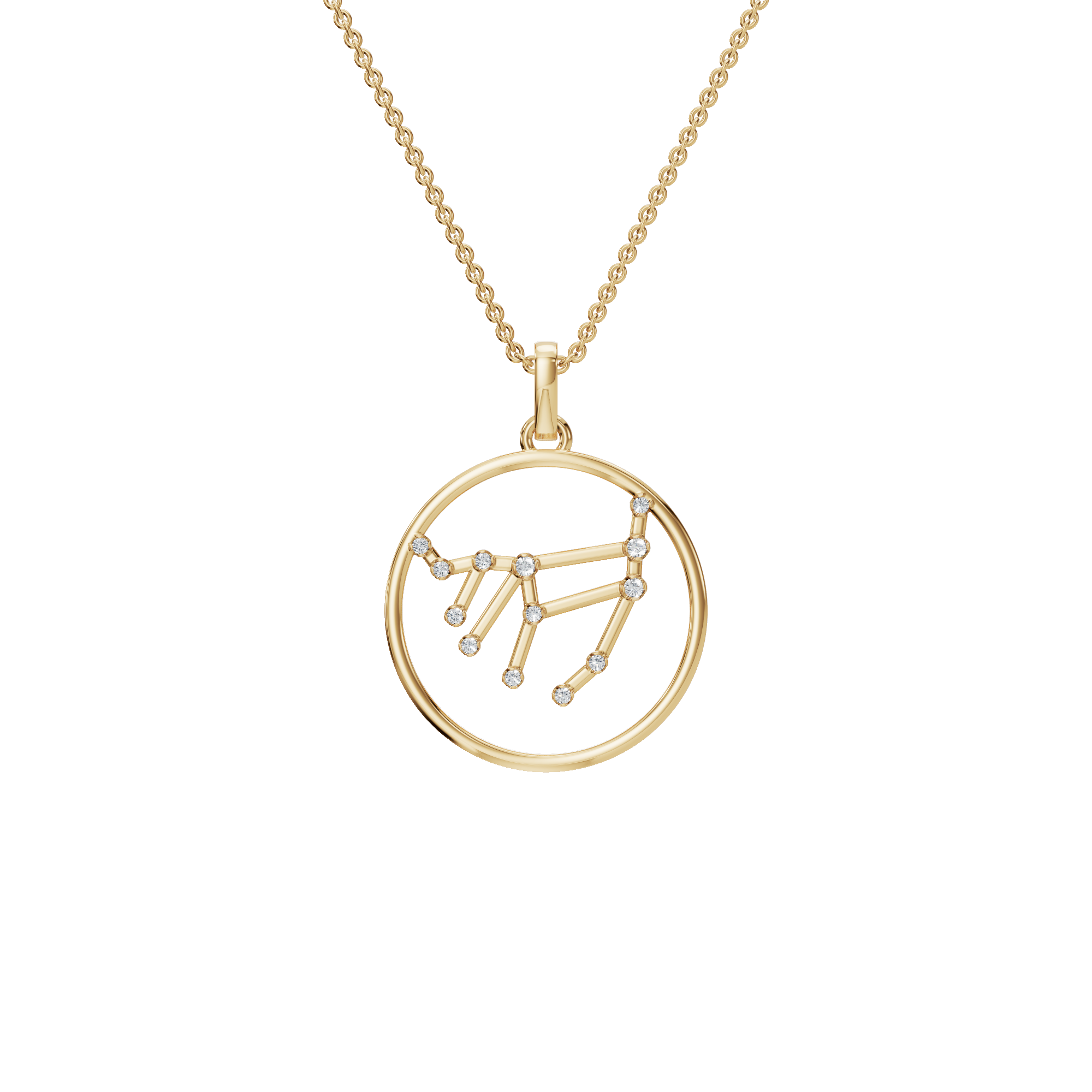 Virgo Golden Order Lab Grown Diamond Necklace Pendant