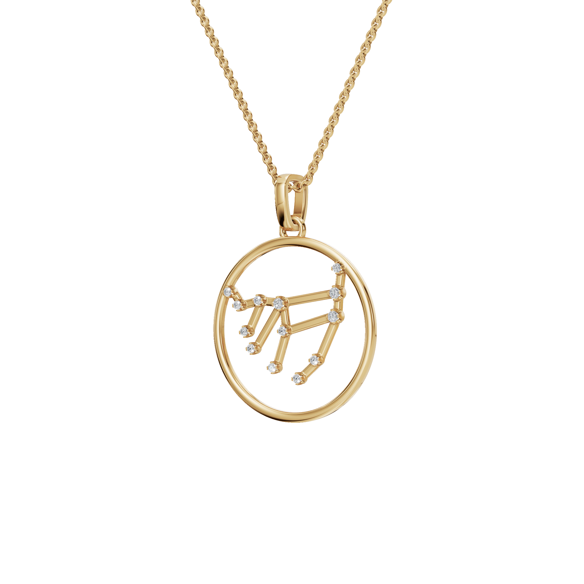 Virgo Golden Order Lab Grown Diamond Necklace Pendant