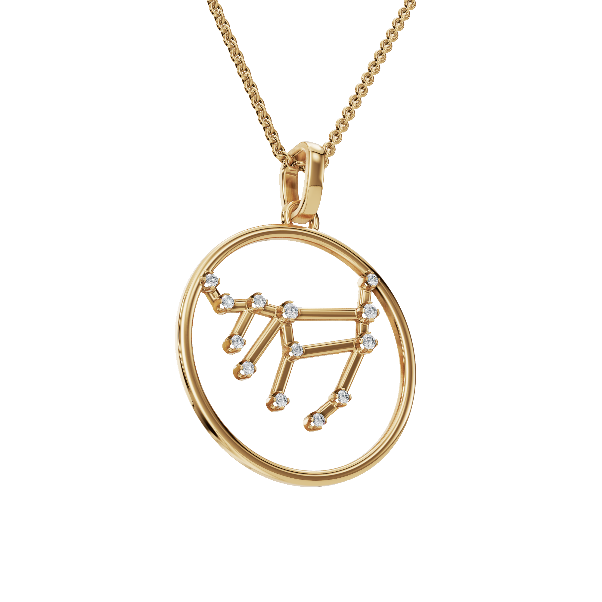 Virgo Golden Order Lab Grown Diamond Necklace Pendant