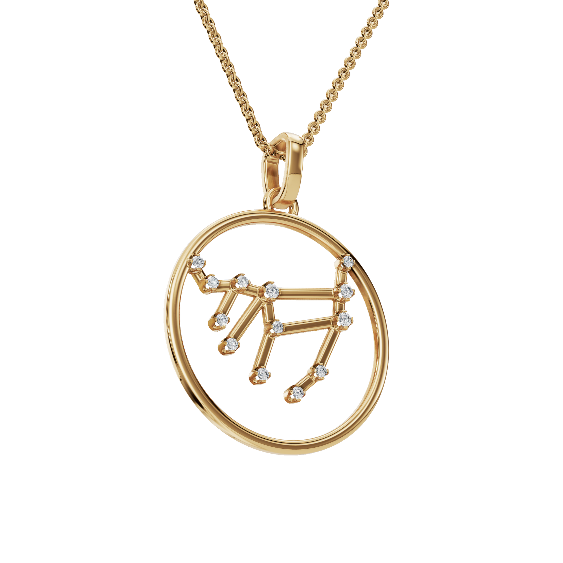 Virgo Golden Order Lab Grown Diamond Necklace Pendant