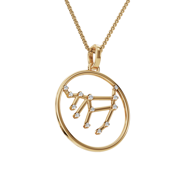 Virgo Golden Order Lab Grown Diamond Necklace Pendant