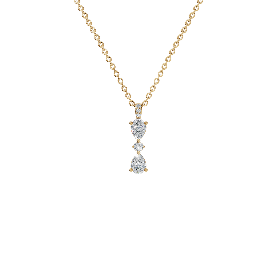 0.66 CTW Round & Pear Diamond Dangle Pendant