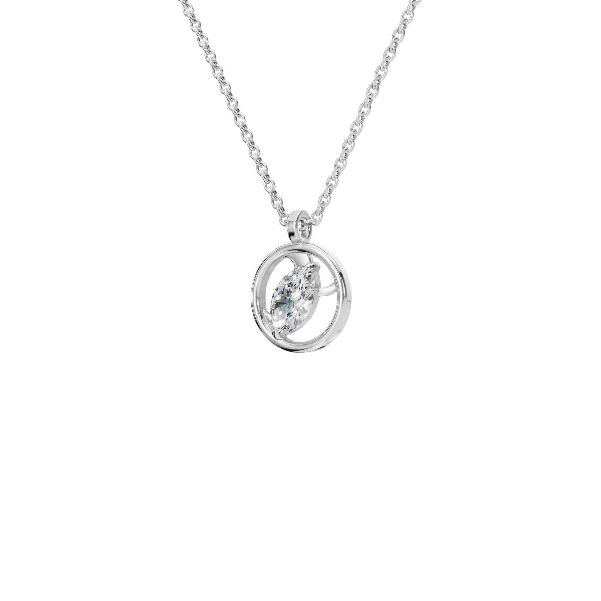Radiant Orbit Lab Grown Diamond Necklace – Modern Gleaming Festival Pendant