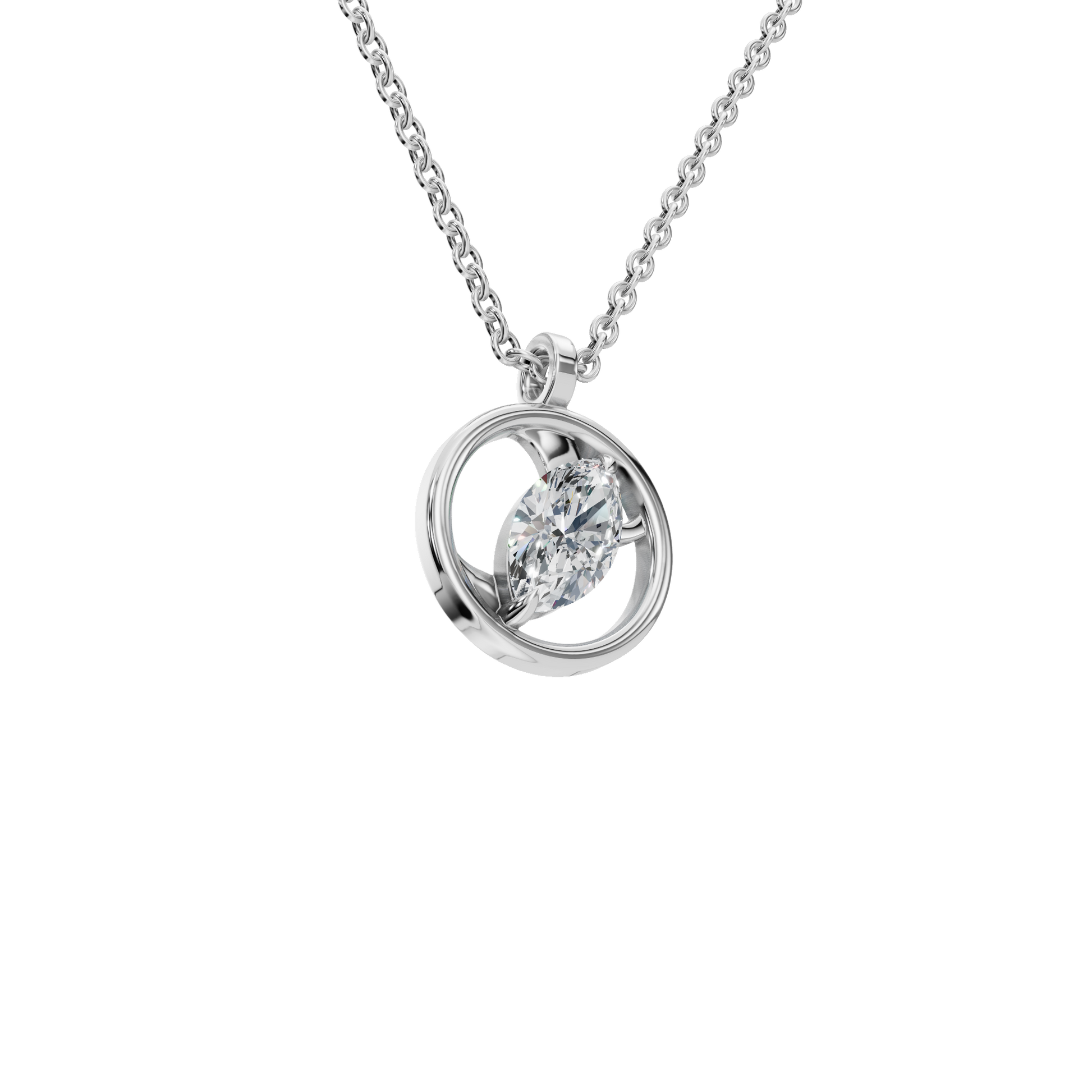 Radiant Orbit Lab Grown Diamond Necklace – Modern Gleaming Festival Pendant
