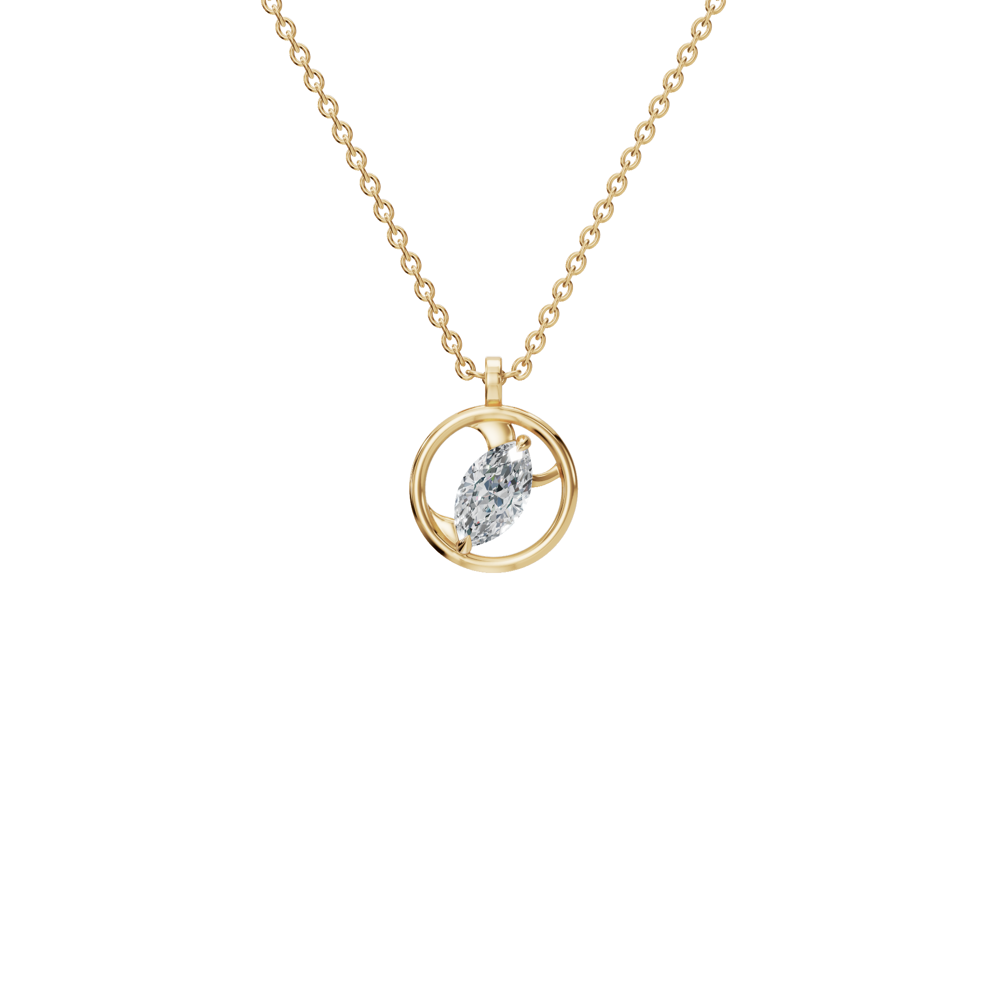 Radiant Orbit Lab Grown Diamond Necklace – Modern Gleaming Festival Pendant