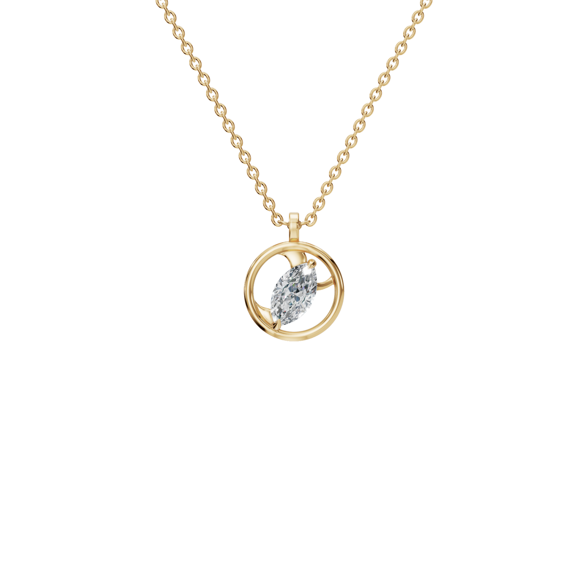 Radiant Orbit Lab Grown Diamond Necklace – Modern Gleaming Festival Pendant