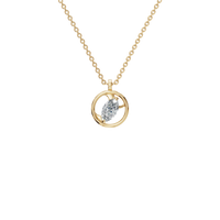 0.42 CTW Marquise Diamond Circle Pendant Necklace | Modern Floating Design