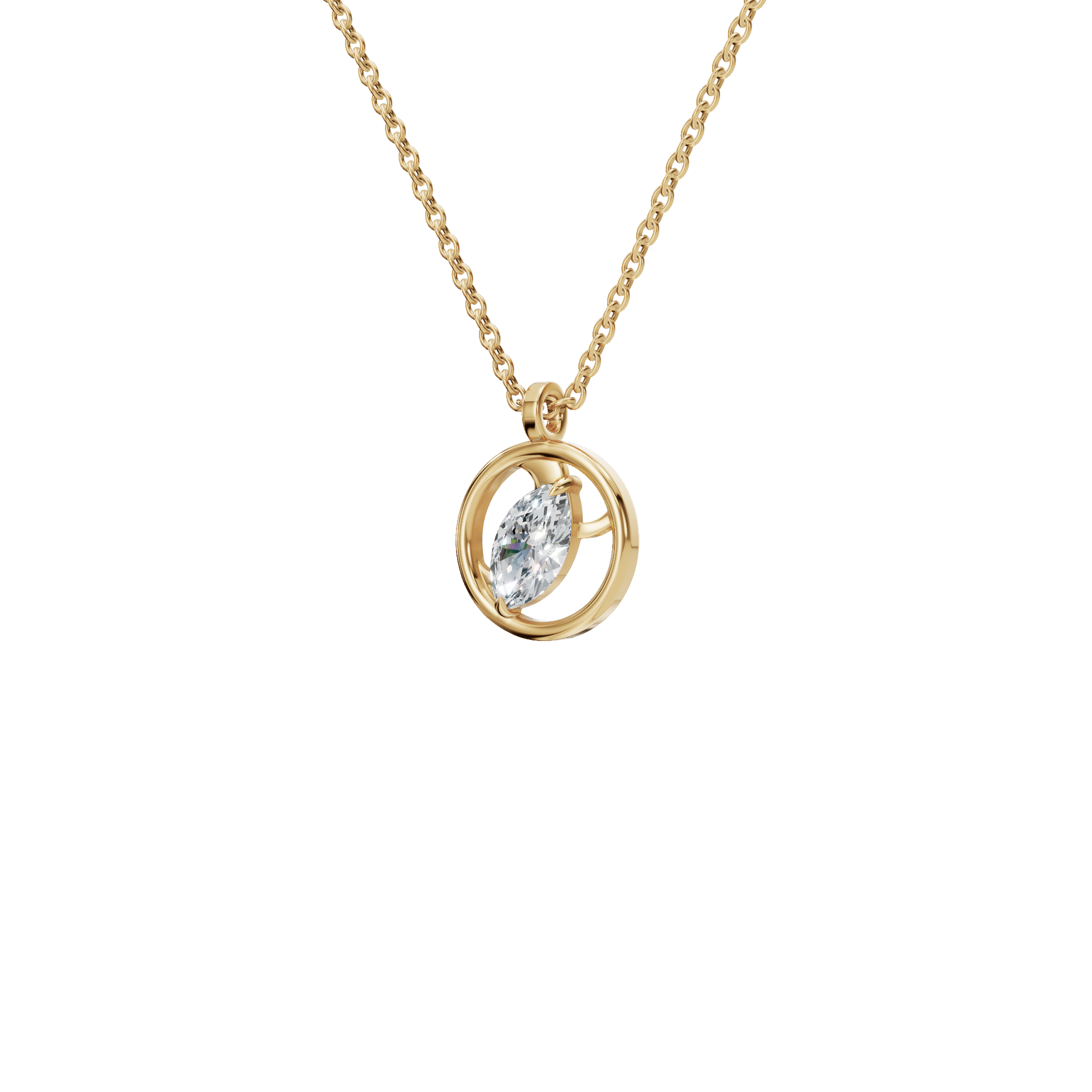 Radiant Orbit Lab Grown Diamond Necklace – Modern Gleaming Festival Pendant