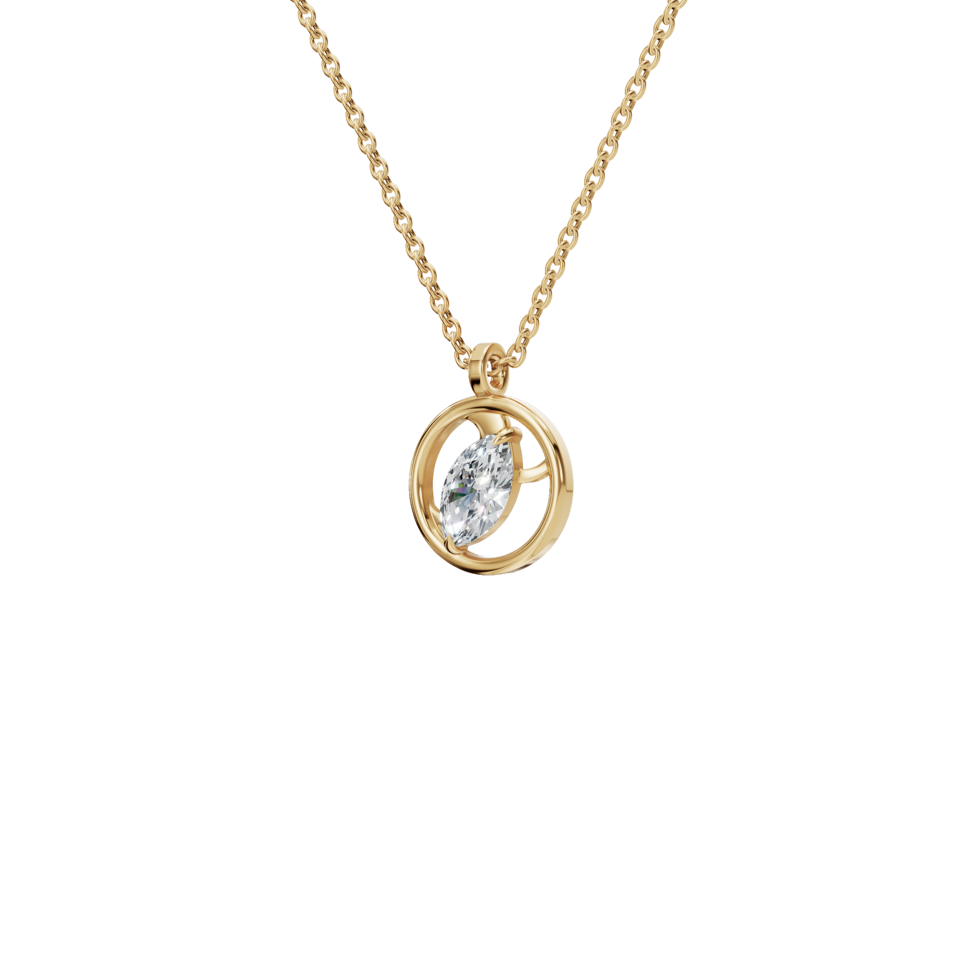 Radiant Orbit Lab Grown Diamond Necklace – Modern Gleaming Festival Pendant
