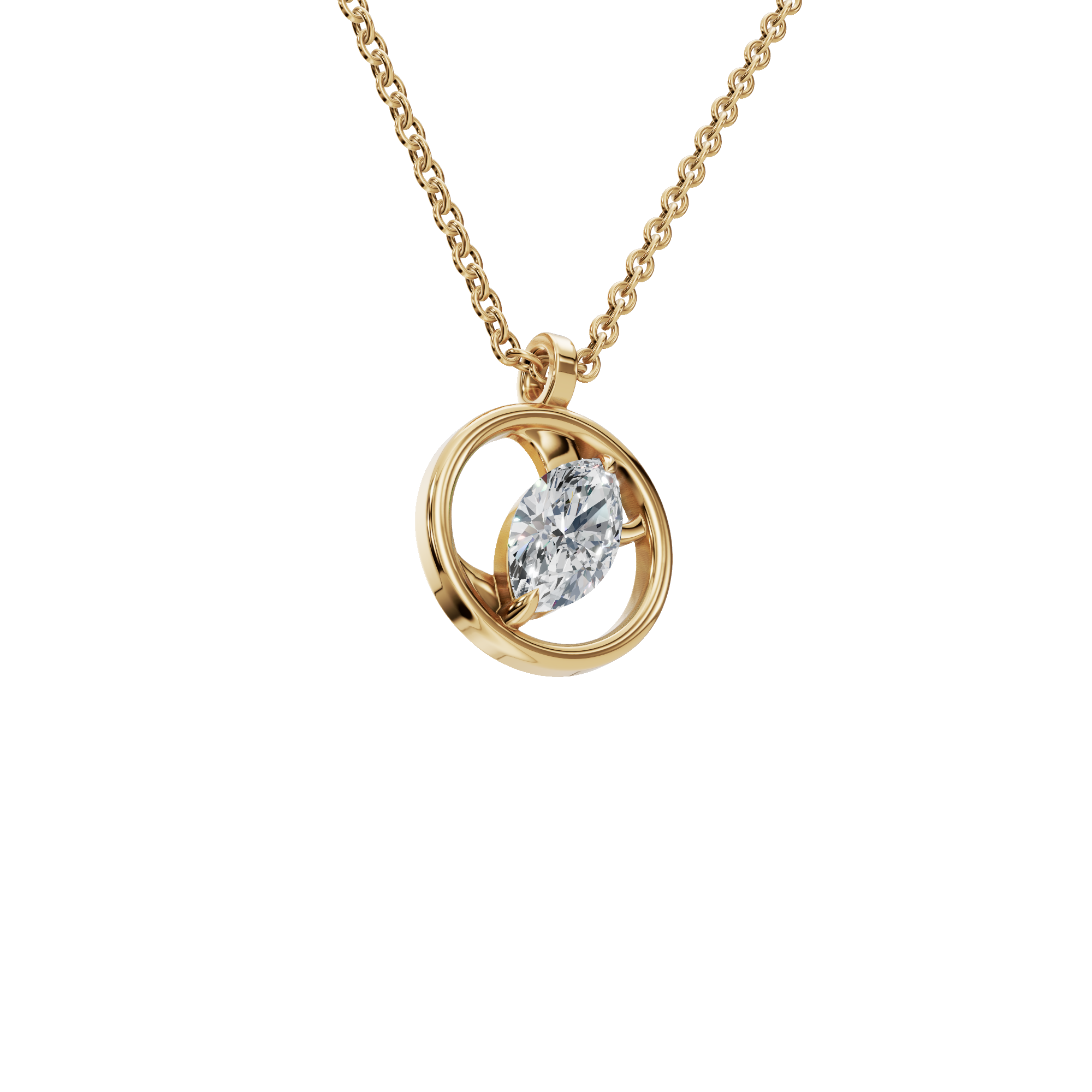 Radiant Orbit Lab Grown Diamond Necklace – Modern Gleaming Festival Pendant