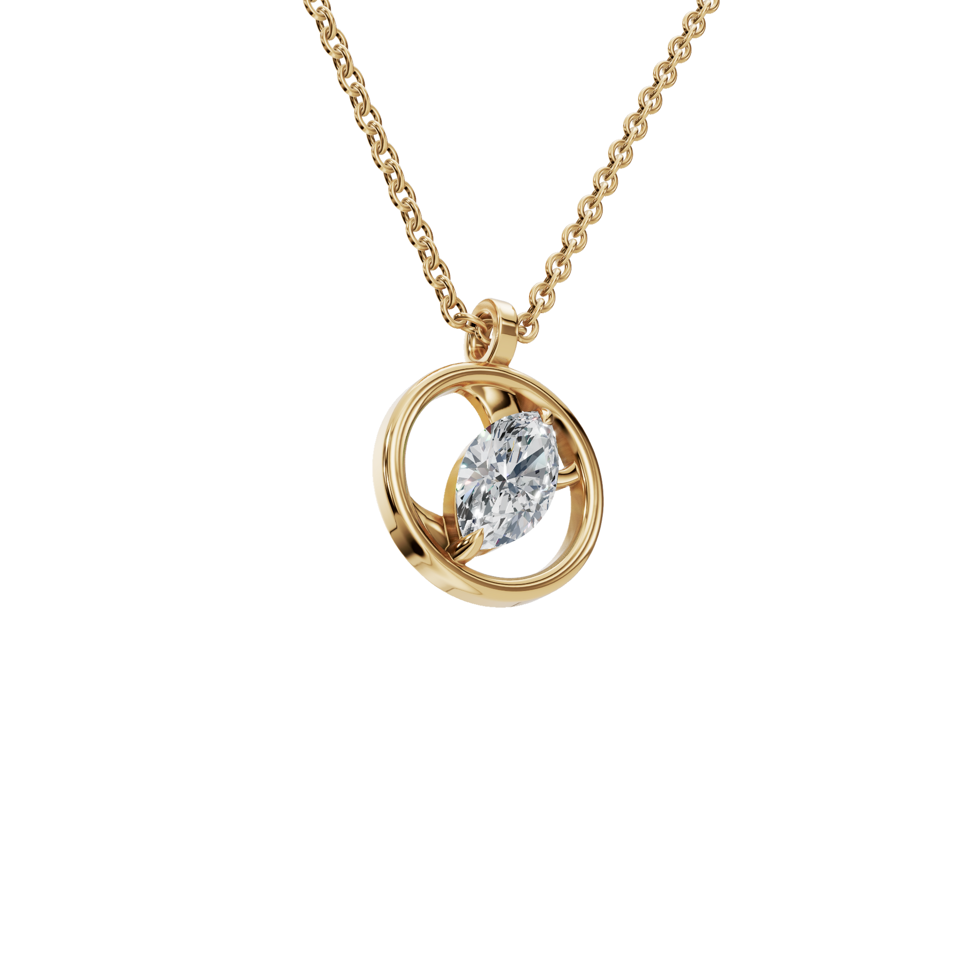 Radiant Orbit Lab Grown Diamond Necklace – Modern Gleaming Festival Pendant