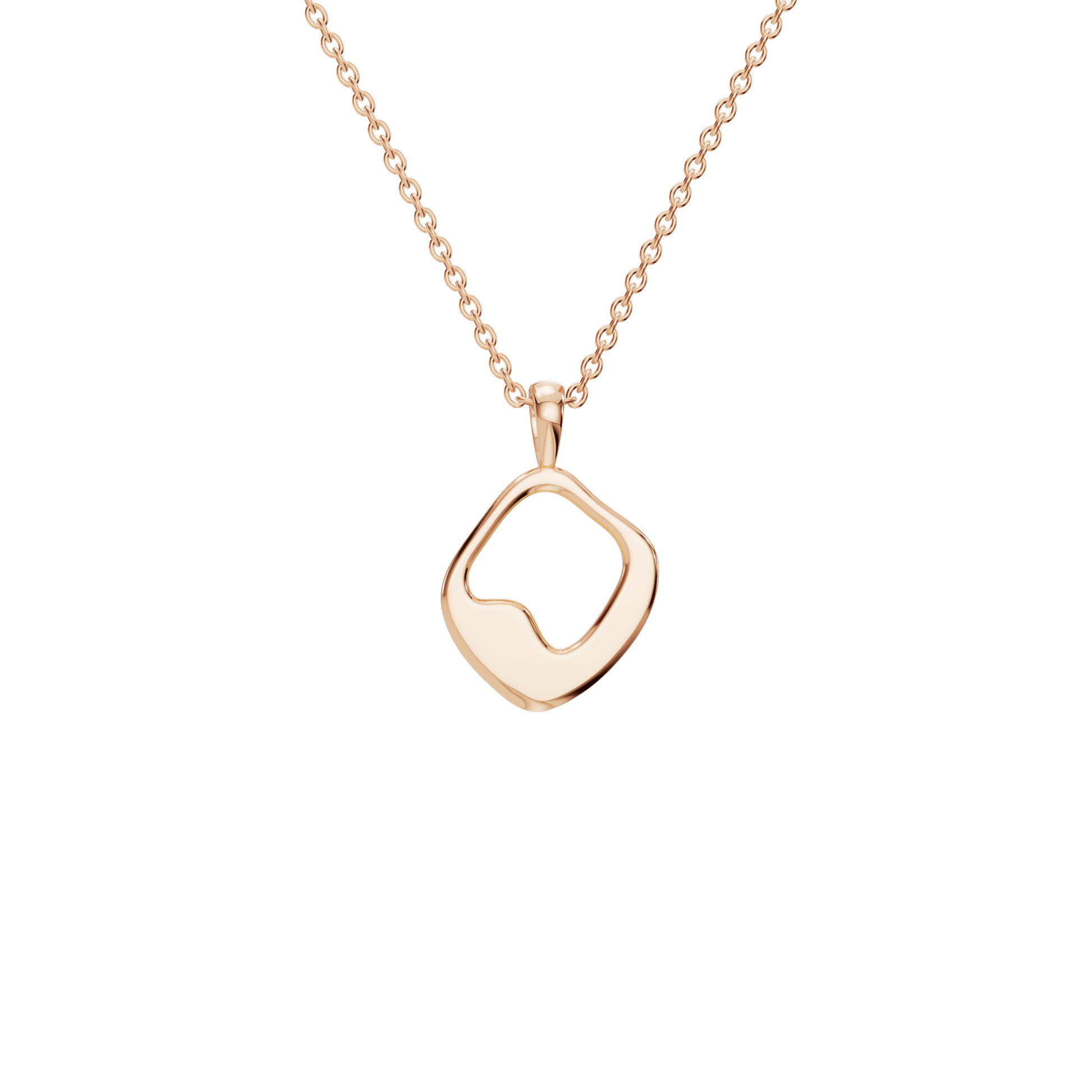 Graceful Golden Wave Lab Grown Diamond Pendant Necklace
