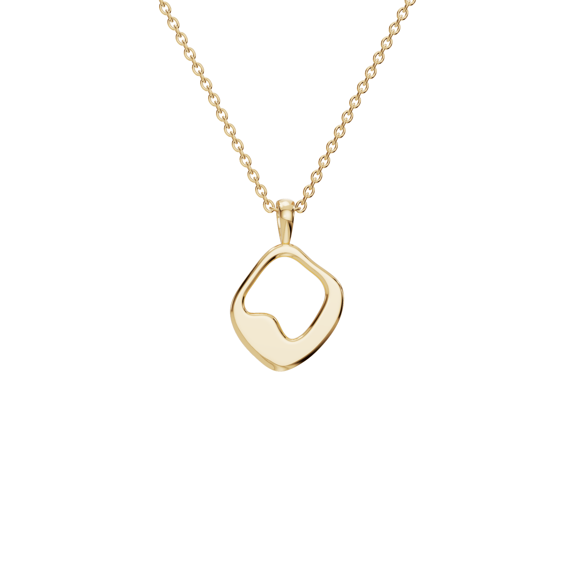 Graceful Golden Wave Lab Grown Diamond Pendant Necklace