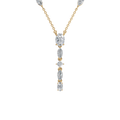 Layered Vertical Multi-Shape Diamond Drop Y Statement Necklace