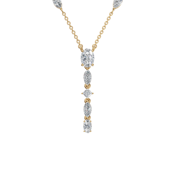 2.61 Ctw Fine Jewelry Multi-Shape Diamond Vertical Pendant Necklace