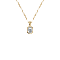 0.76 CTW Oval Diamond Solitaire Pendant Necklace