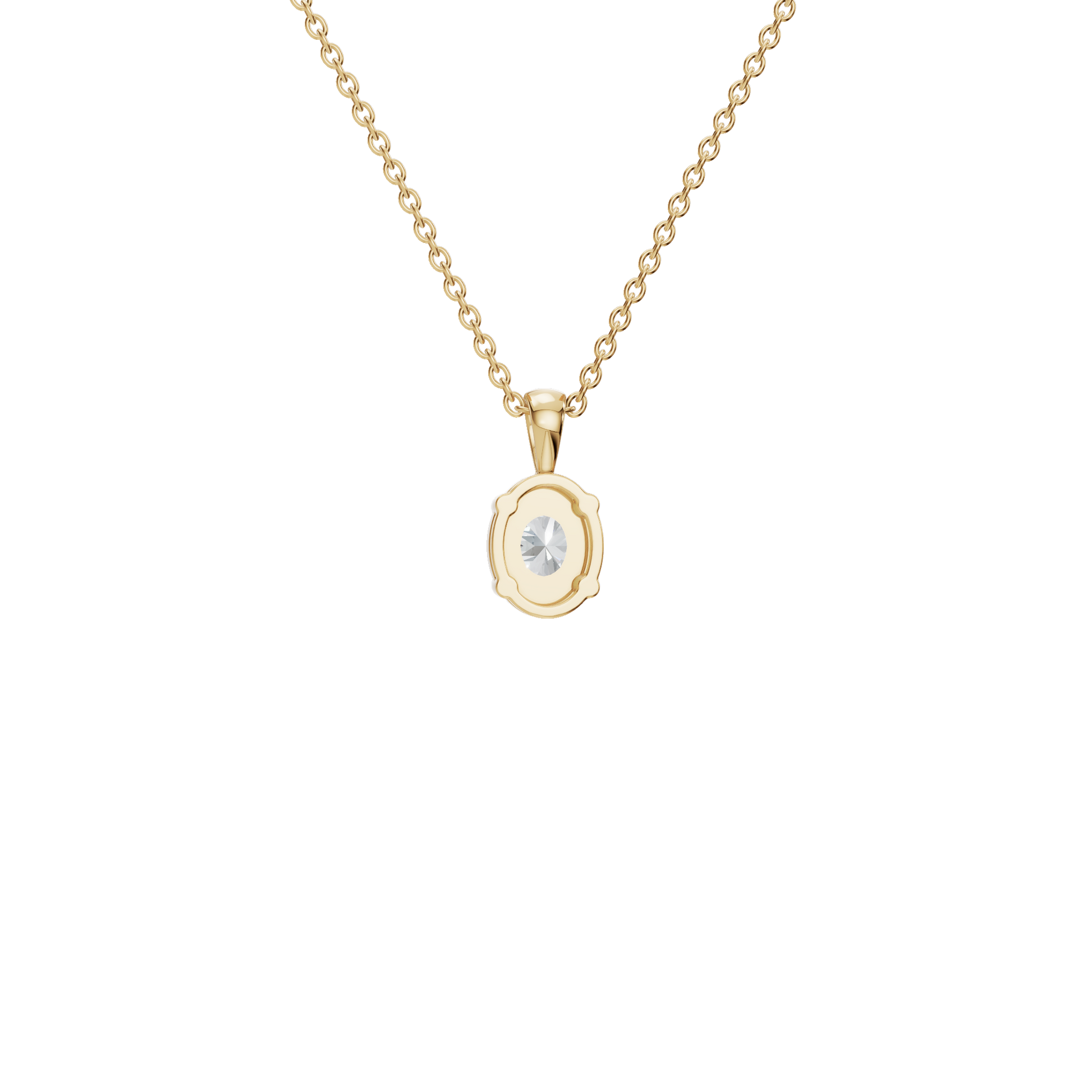 0.76 CTW Oval Diamond Solitaire Pendant Necklace
