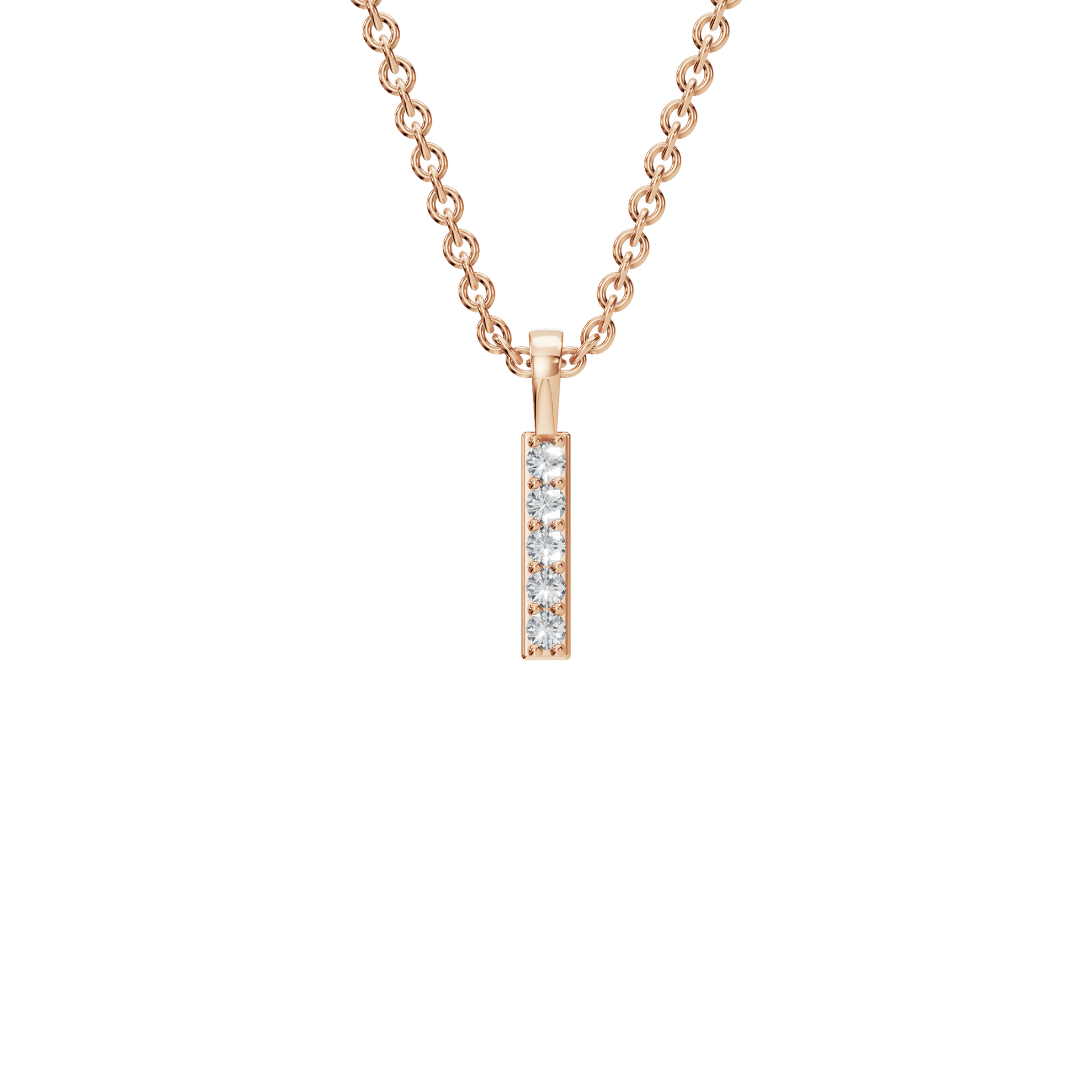 Minimal Diamond Bar Pendant  in Gold – Elegant Holiday Jewelry Gift for Her