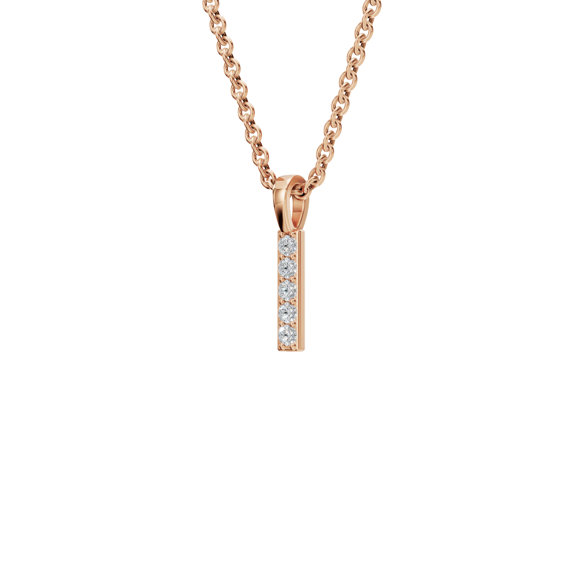 Minimal Diamond Bar Pendant  in Gold – Elegant Holiday Jewelry Gift for Her