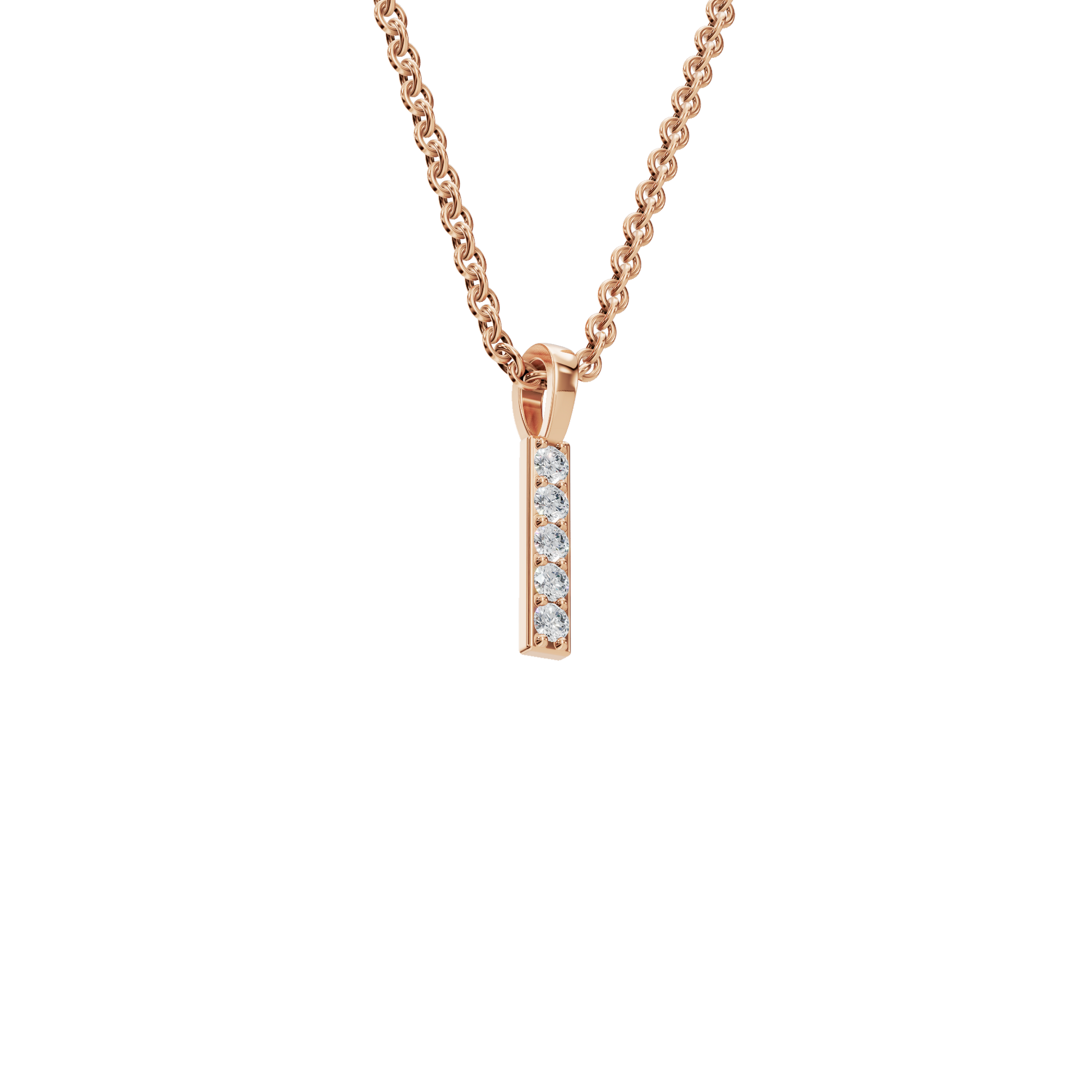 Minimal Diamond Bar Pendant  in Gold – Elegant Holiday Jewelry Gift for Her