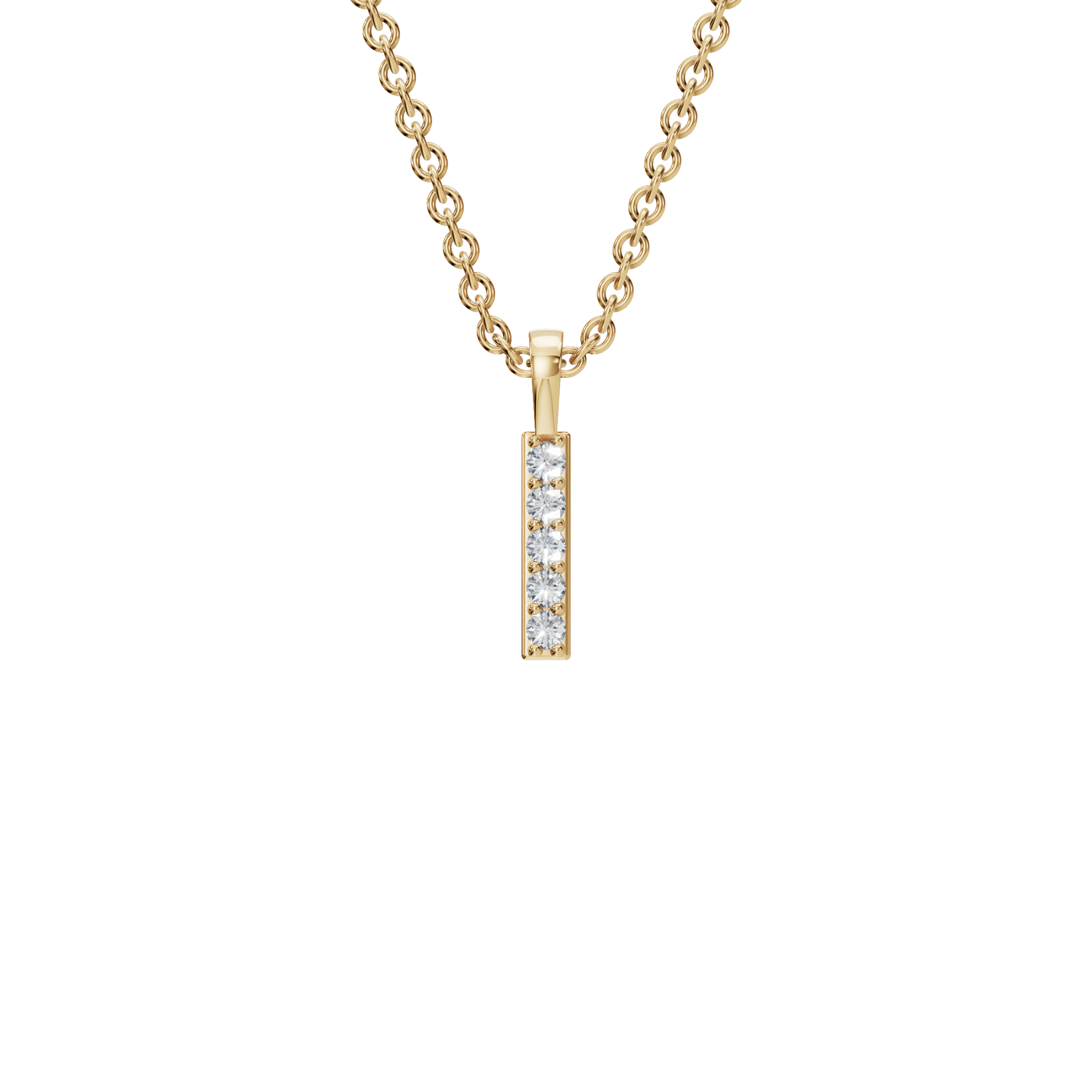 Minimal Diamond Bar Pendant  in Gold – Elegant Holiday Jewelry Gift for Her