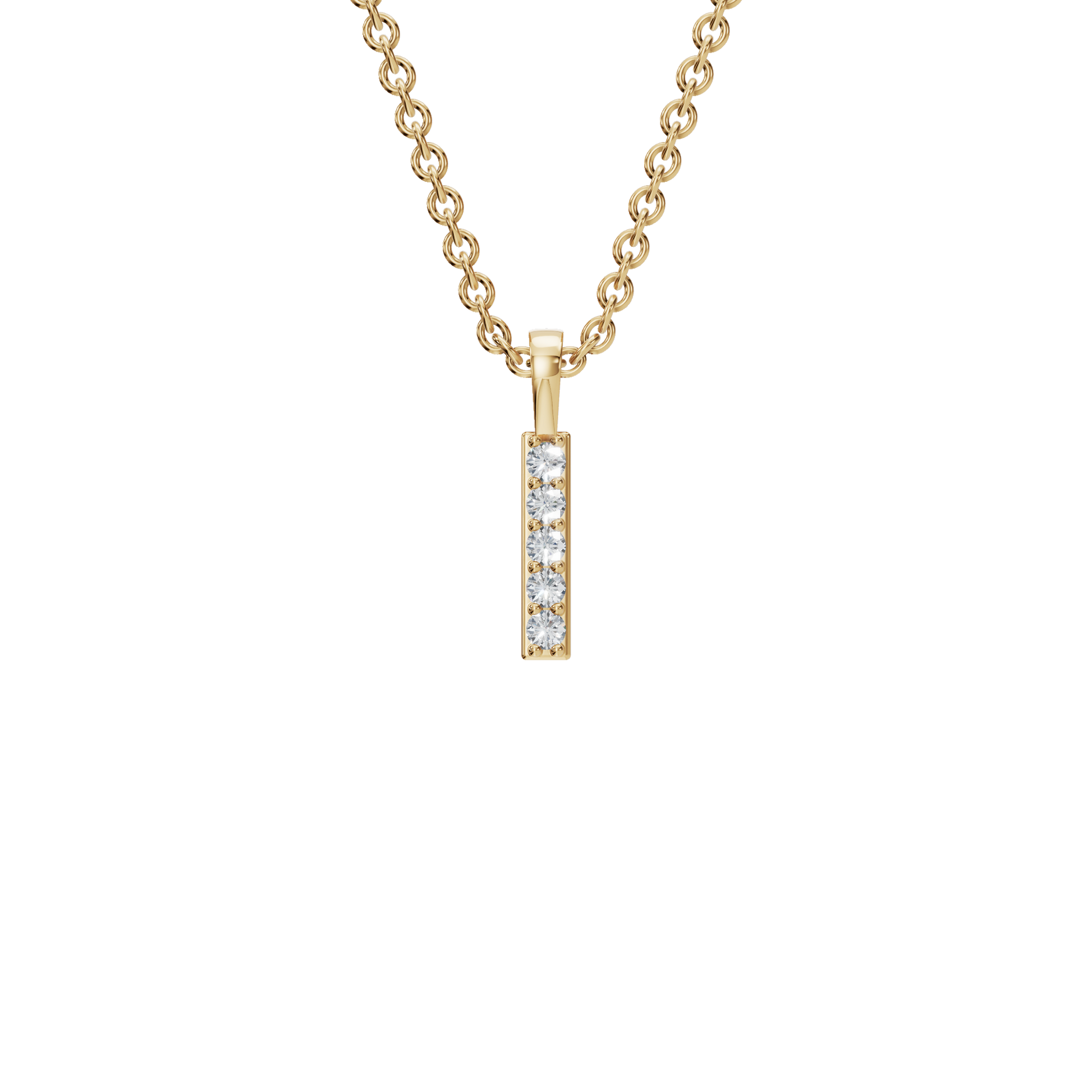 Minimal Diamond Bar Pendant  in Gold – Elegant Holiday Jewelry Gift for Her