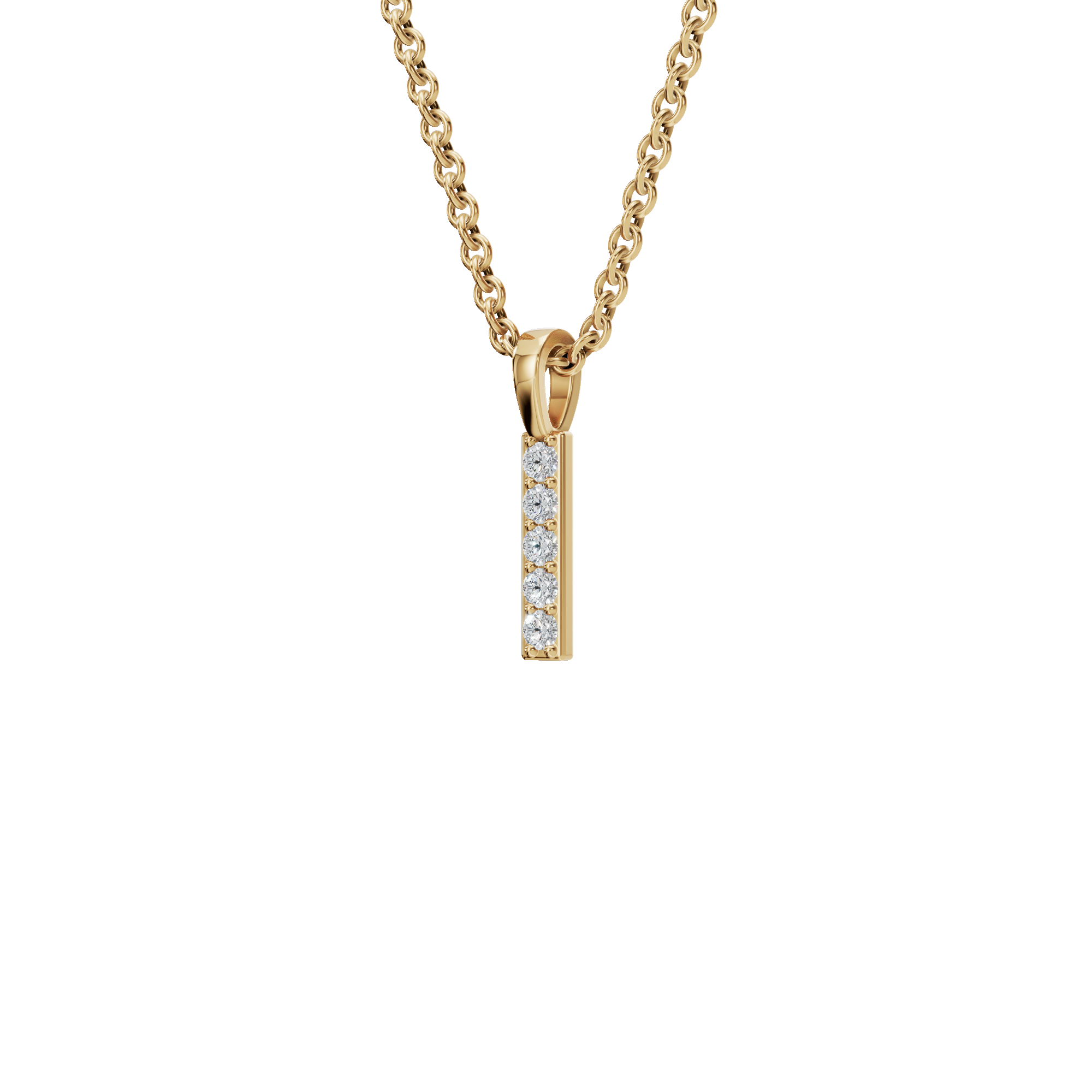 Minimal Diamond Bar Pendant  in Gold – Elegant Holiday Jewelry Gift for Her
