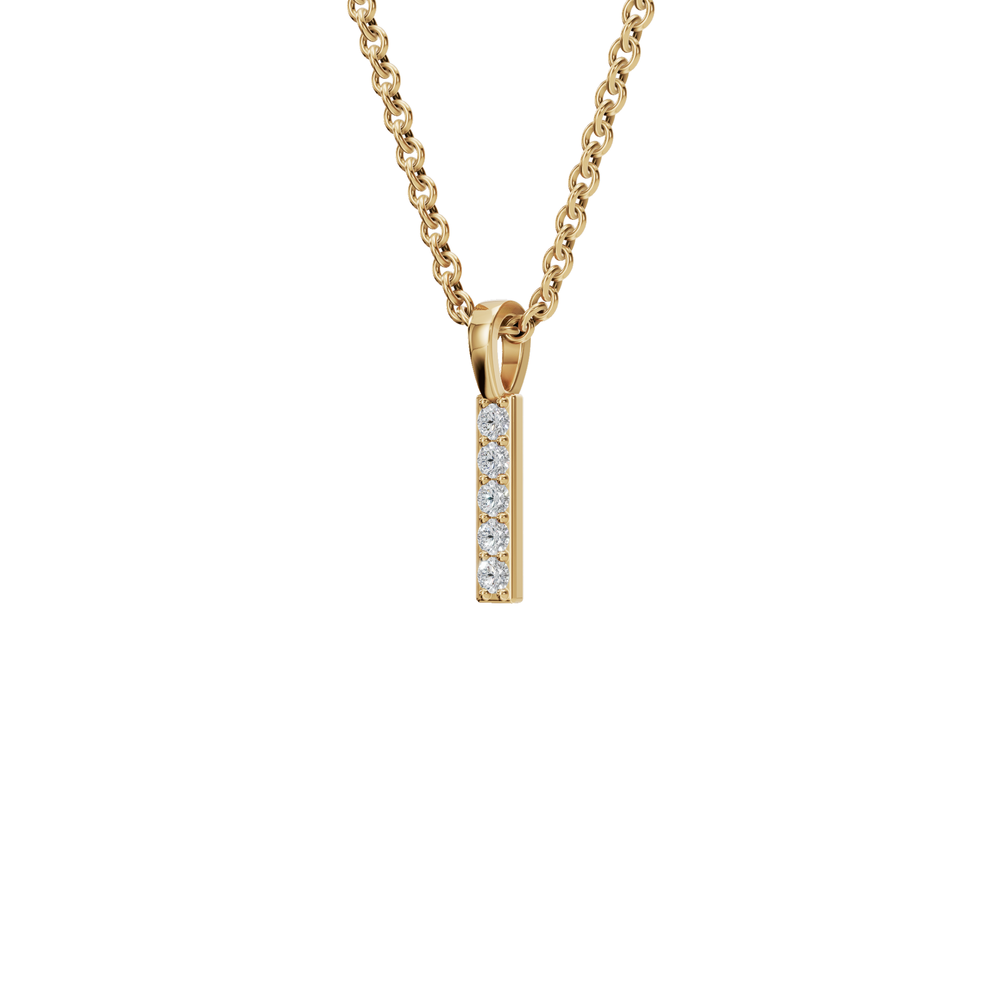 Minimal Diamond Bar Pendant  in Gold – Elegant Holiday Jewelry Gift for Her