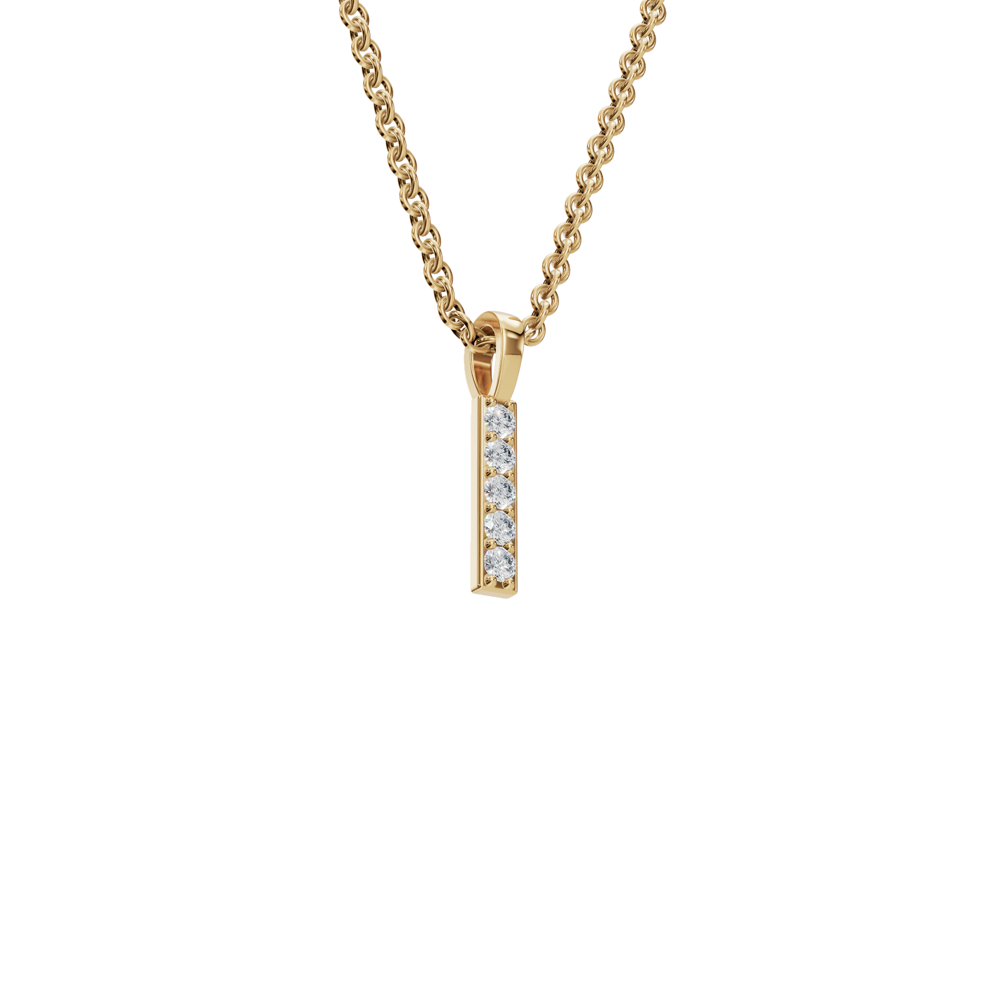 Minimal Diamond Bar Pendant  in Gold – Elegant Holiday Jewelry Gift for Her