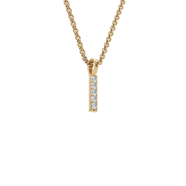 Minimal Diamond Bar Pendant in Gold – Elegant Holiday Jewelry Gift for Her
