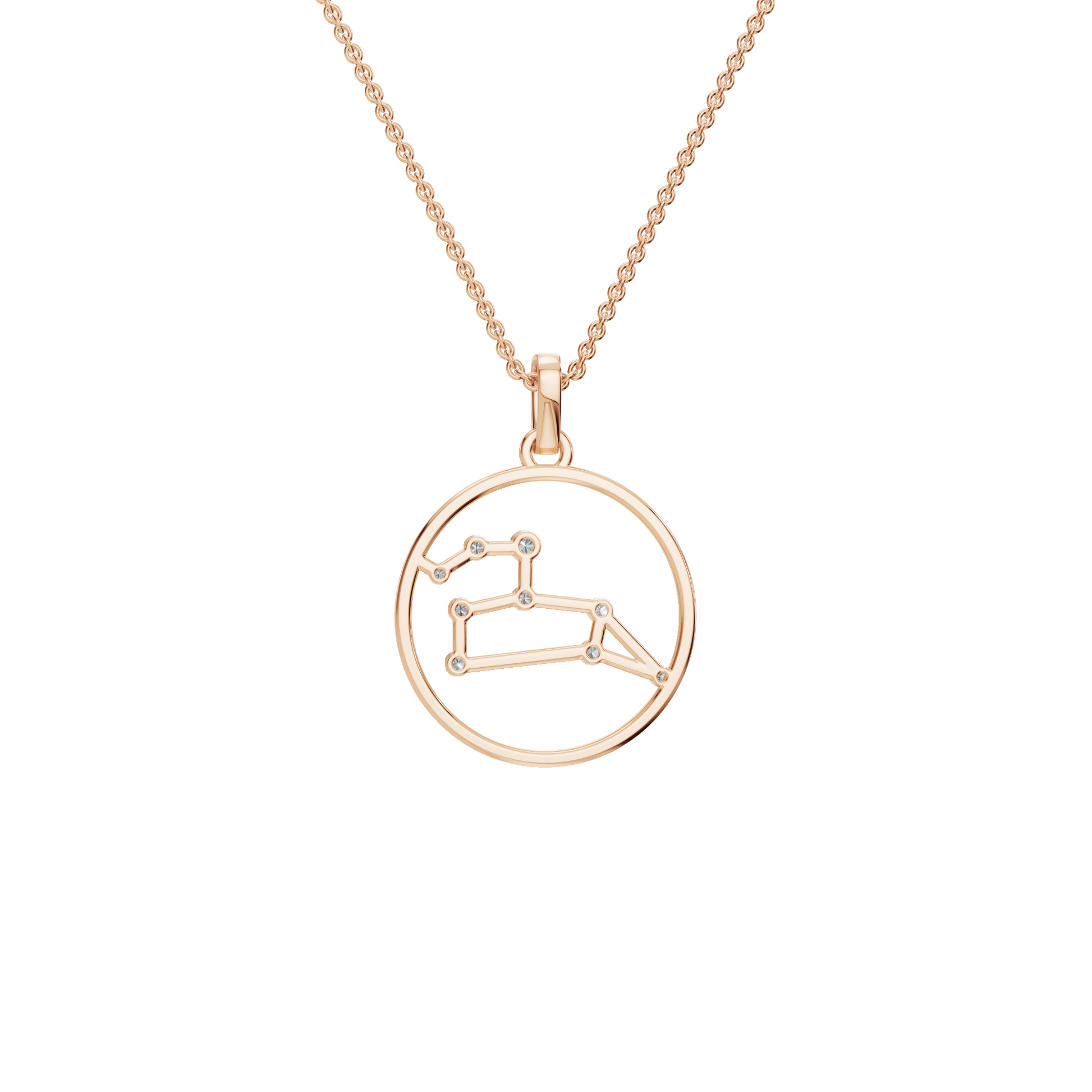 Astrology Glow Diamond Zodiac Pendant – Fine Gold Holiday Necklace for Her