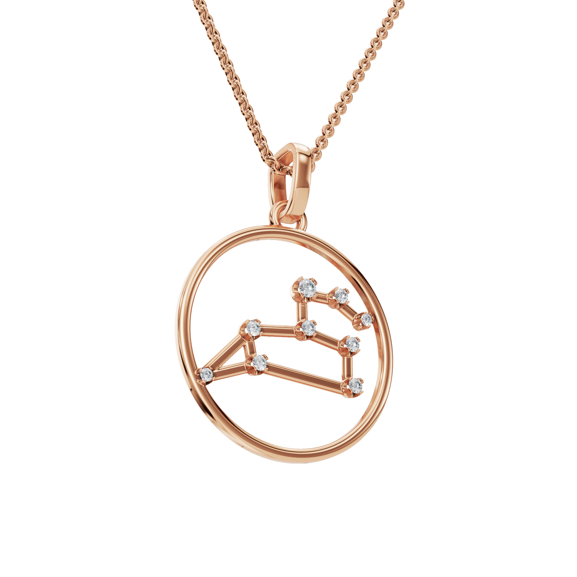 Astrology Glow Diamond Zodiac Pendant – Fine Gold Holiday Necklace for Her
