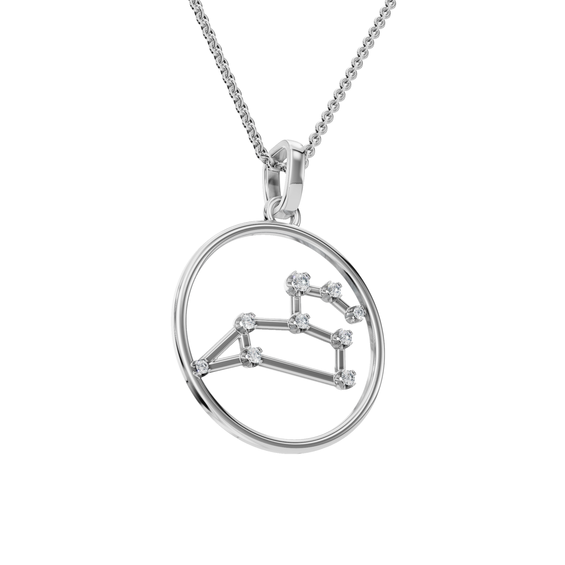 Astrology Glow Diamond Zodiac Pendant – Fine Gold Holiday Necklace for Her