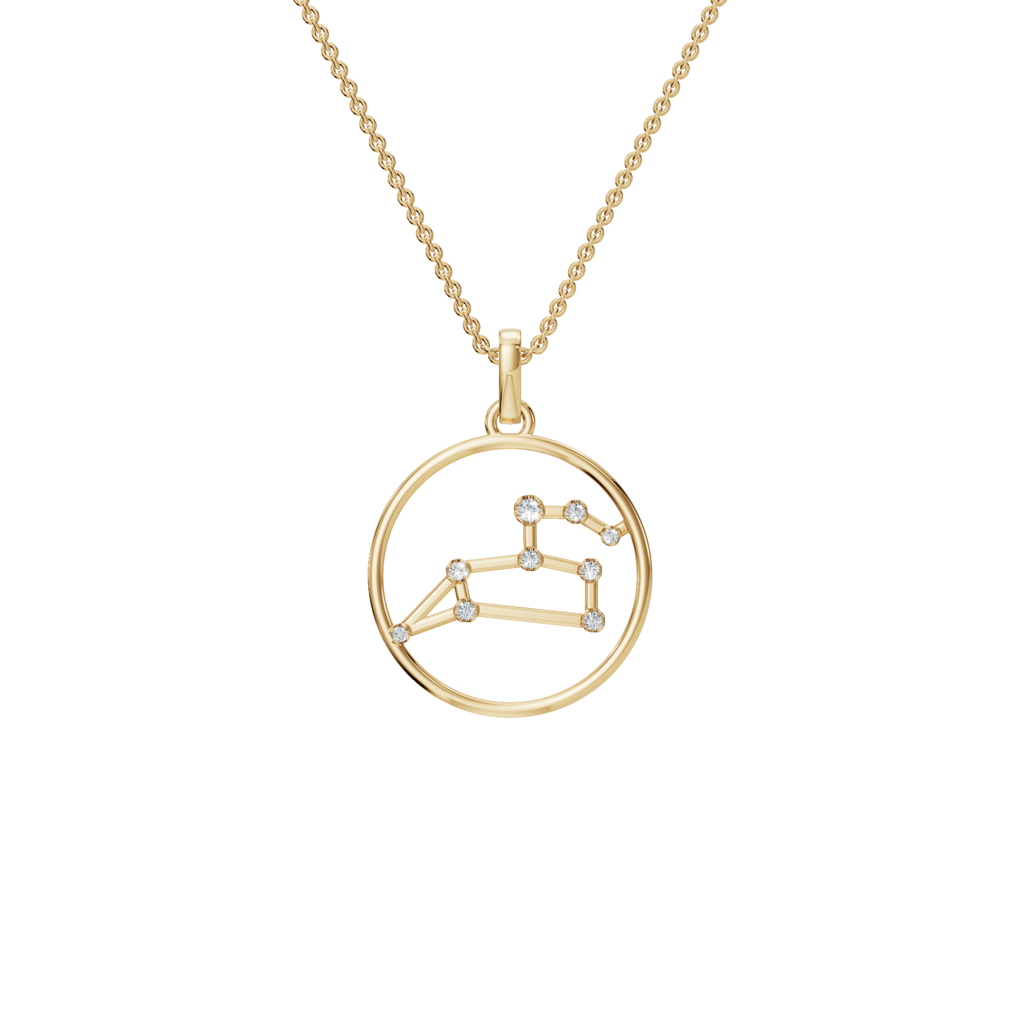 Astrology Glow Diamond Zodiac Pendant – Fine Gold Holiday Necklace for Her