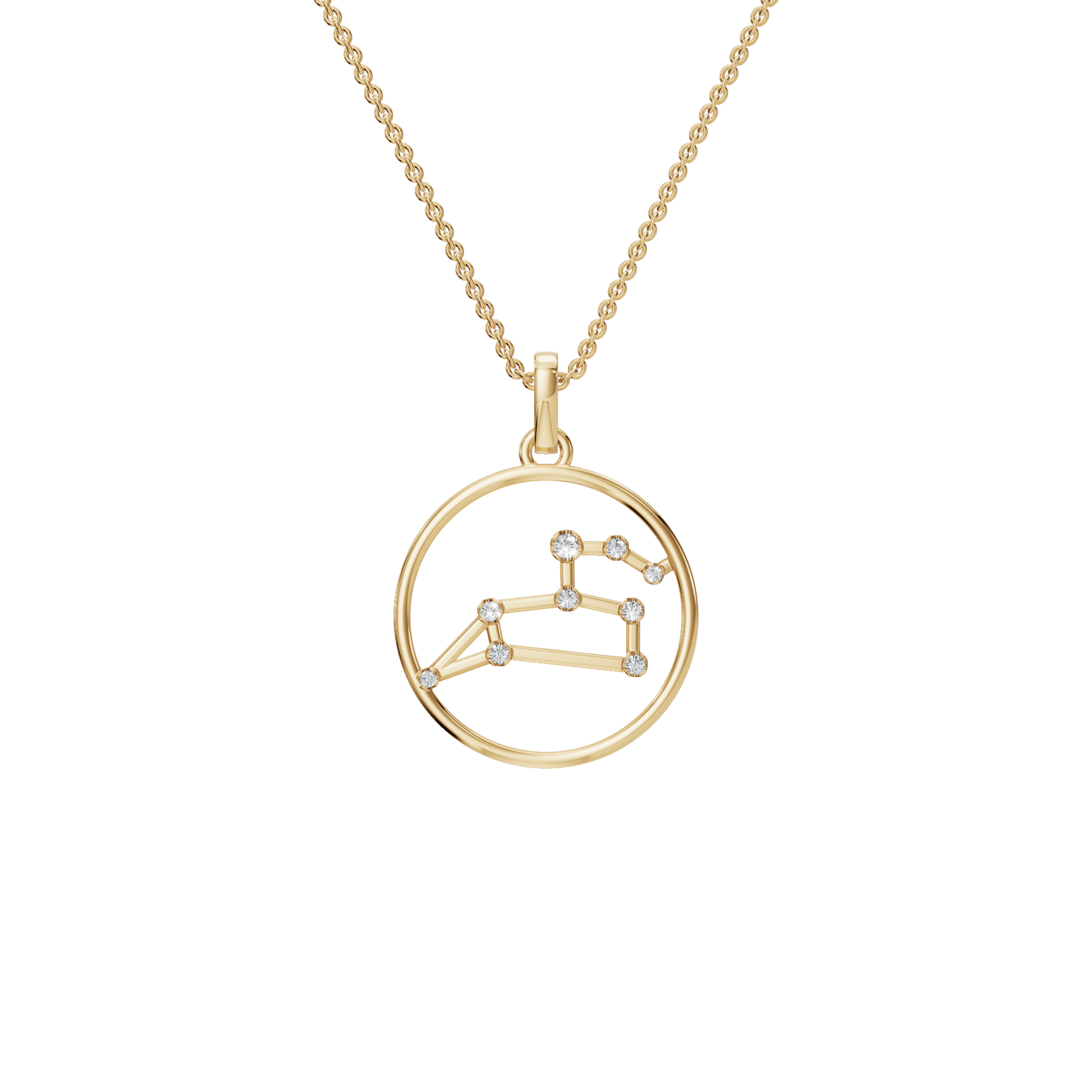 Astrology Glow Diamond Zodiac Pendant – Fine Gold Holiday Necklace for Her