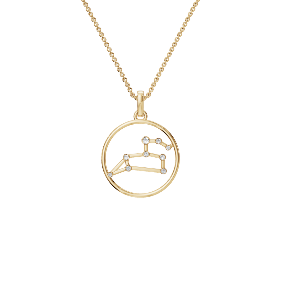 Astrology Glow Diamond Zodiac Pendant – Fine Gold Holiday Necklace