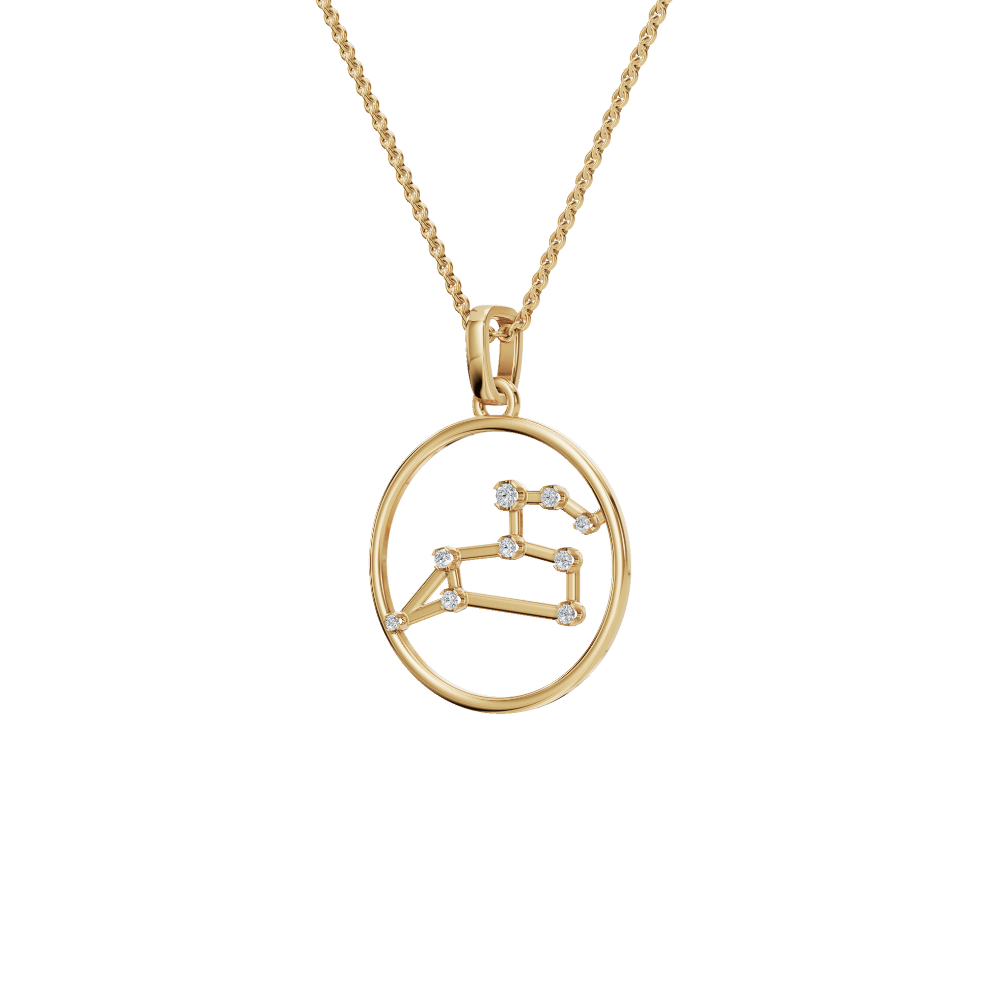 Astrology Glow Diamond Zodiac Pendant – Fine Gold Holiday Necklace for Her