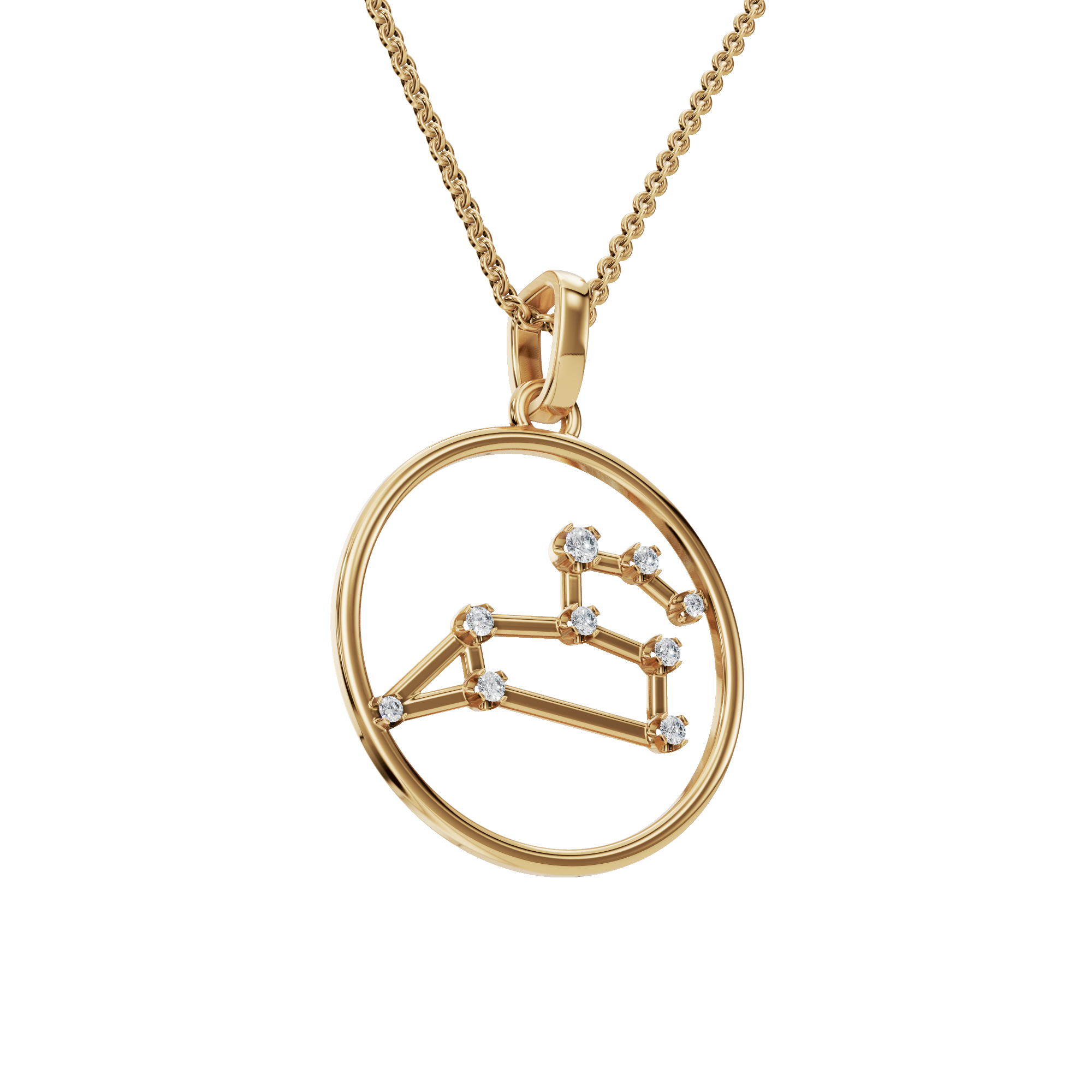Astrology Glow Diamond Zodiac Pendant – Fine Gold Holiday Necklace for Her